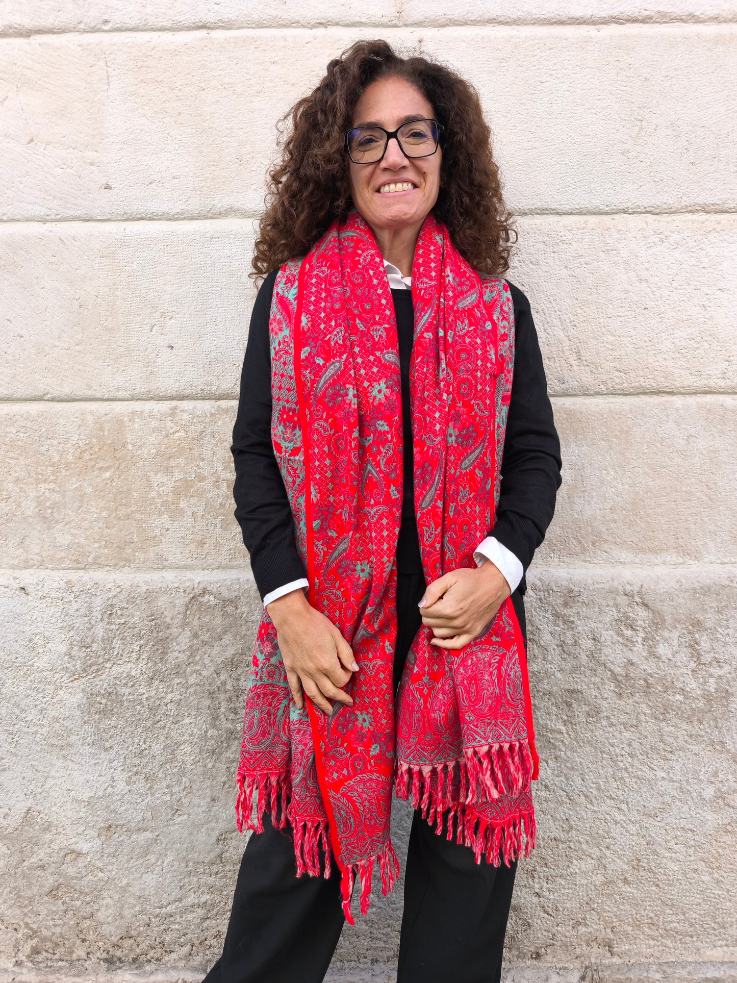 Warm Tibetan Yak Wool Shawl Scarf Stole Pashmina Blanket 75A