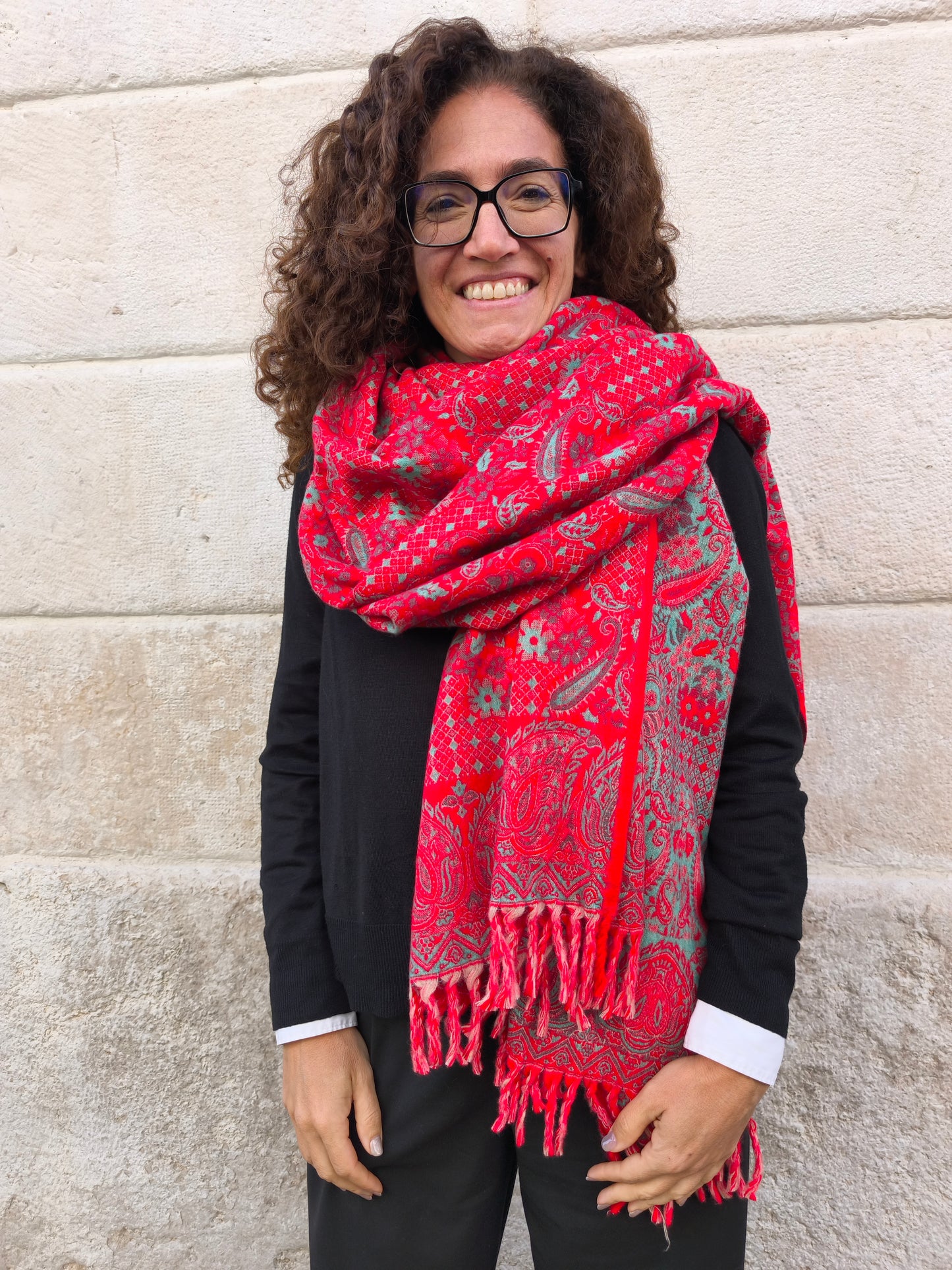 Warm Tibetan Yak Wool Shawl Scarf Stole Pashmina Blanket 75A