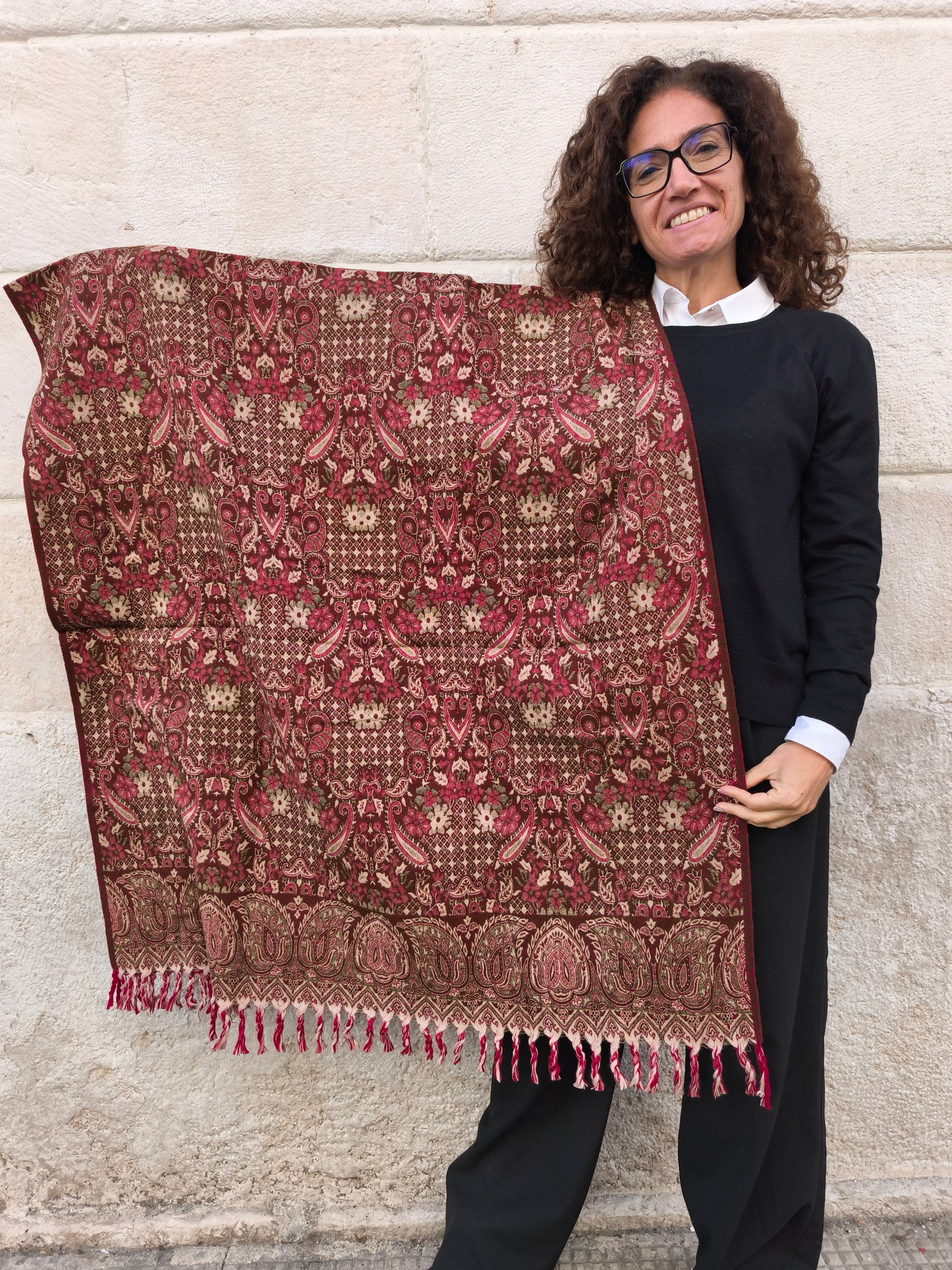 Warm Tibetan Yak Wool Shawl Scarf Stole Pashmina Blanket 75A