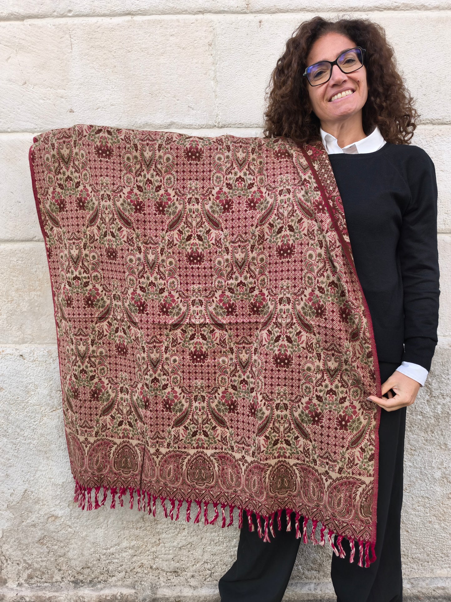 Warm Tibetan Yak Wool Shawl Scarf Stole Pashmina Blanket 75A