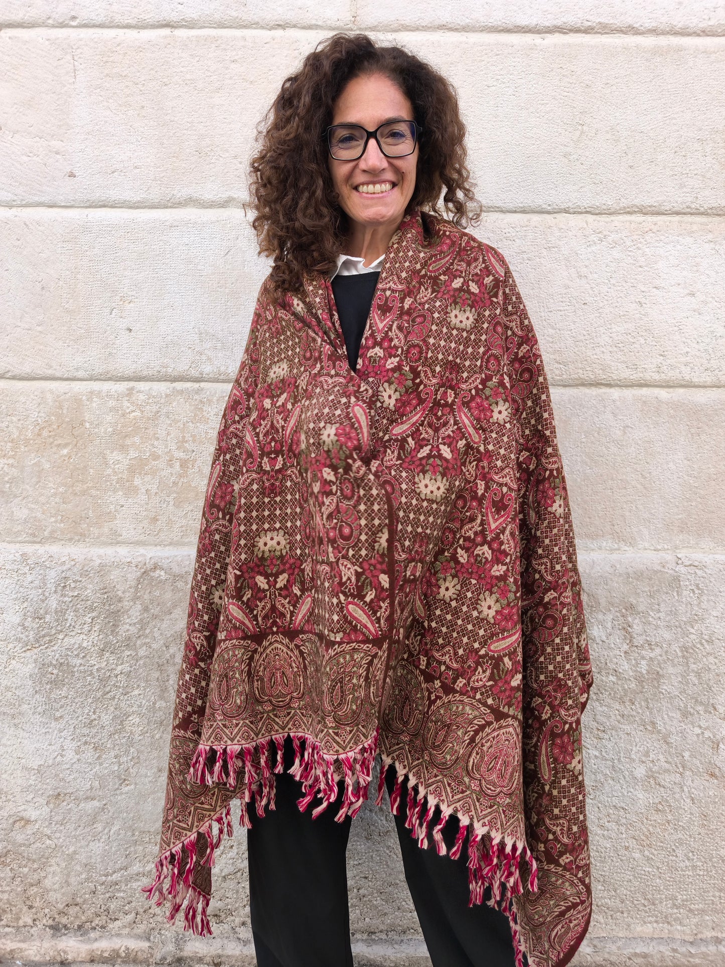 Warm Tibetan Yak Wool Shawl Scarf Stole Pashmina Blanket 75A