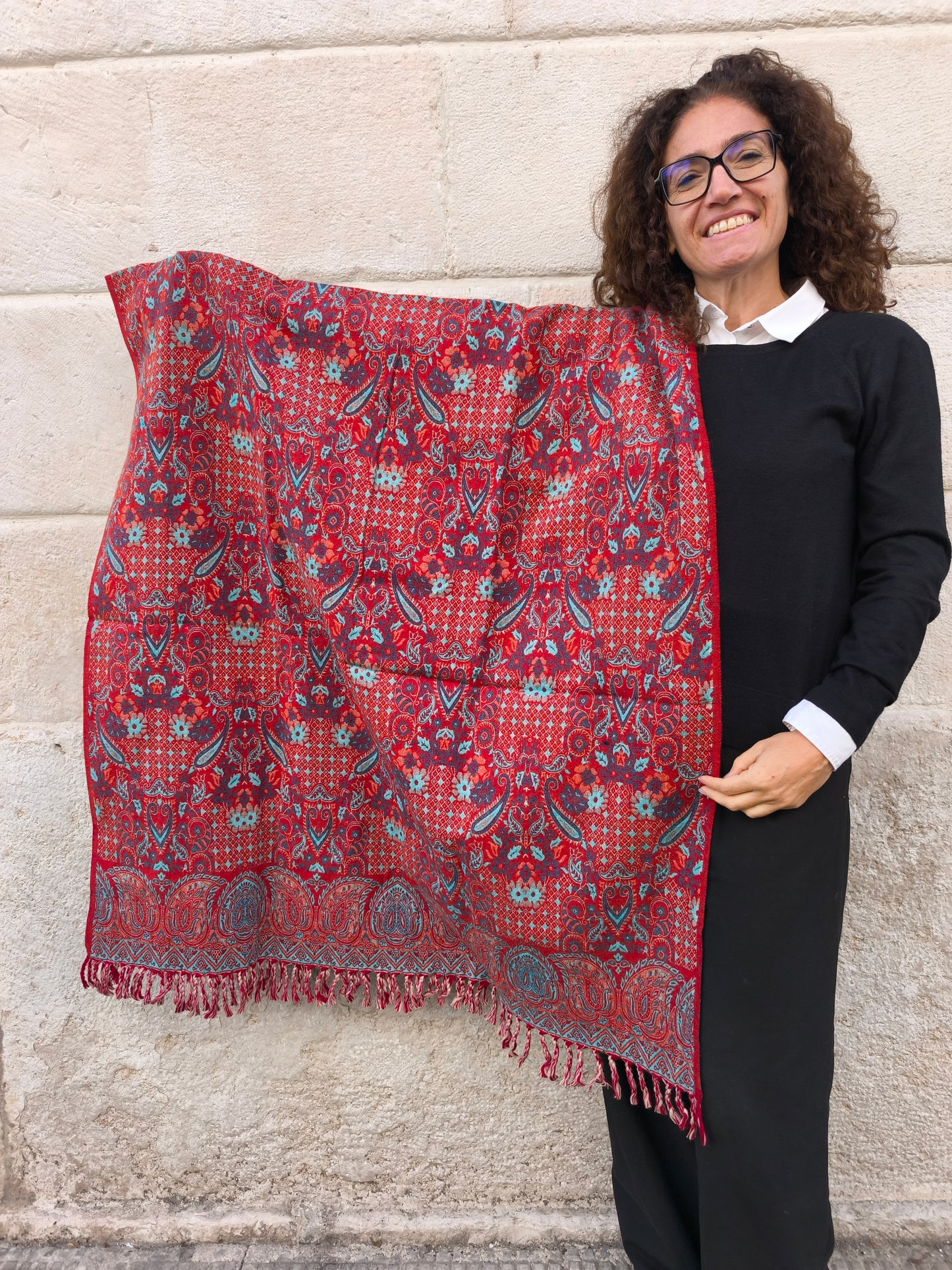 Warm Tibetan Yak Wool Shawl Scarf Stole Pashmina Blanket 75A