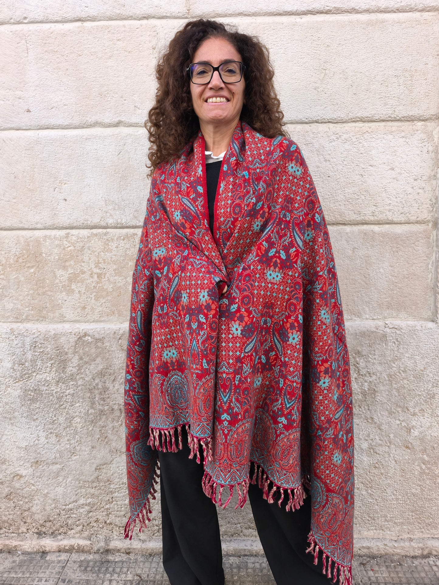 Warm Tibetan Yak Wool Shawl Scarf Stole Pashmina Blanket 75A