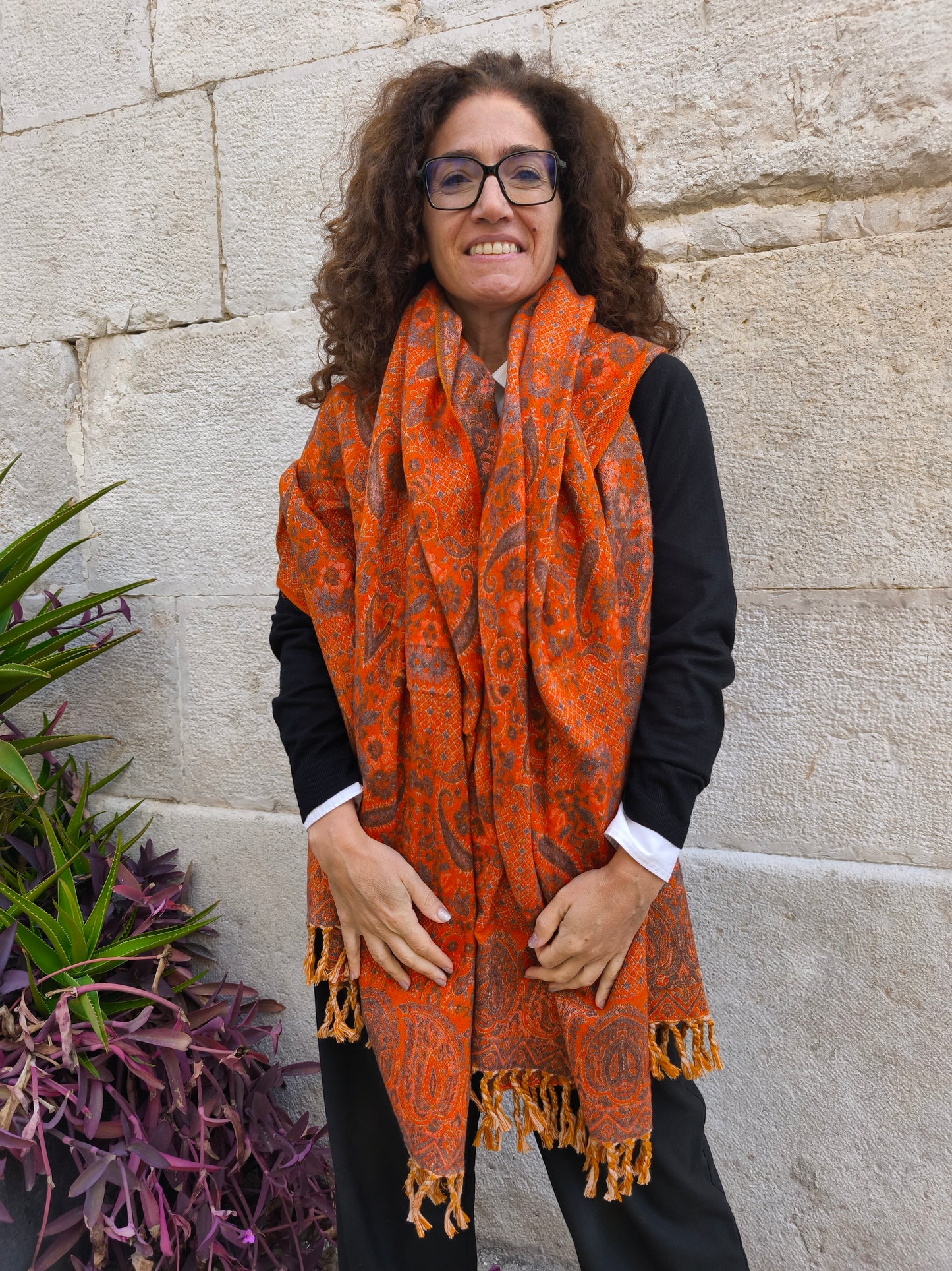 Warm Tibetan Yak Wool Shawl Scarf Stole Pashmina Blanket 75A