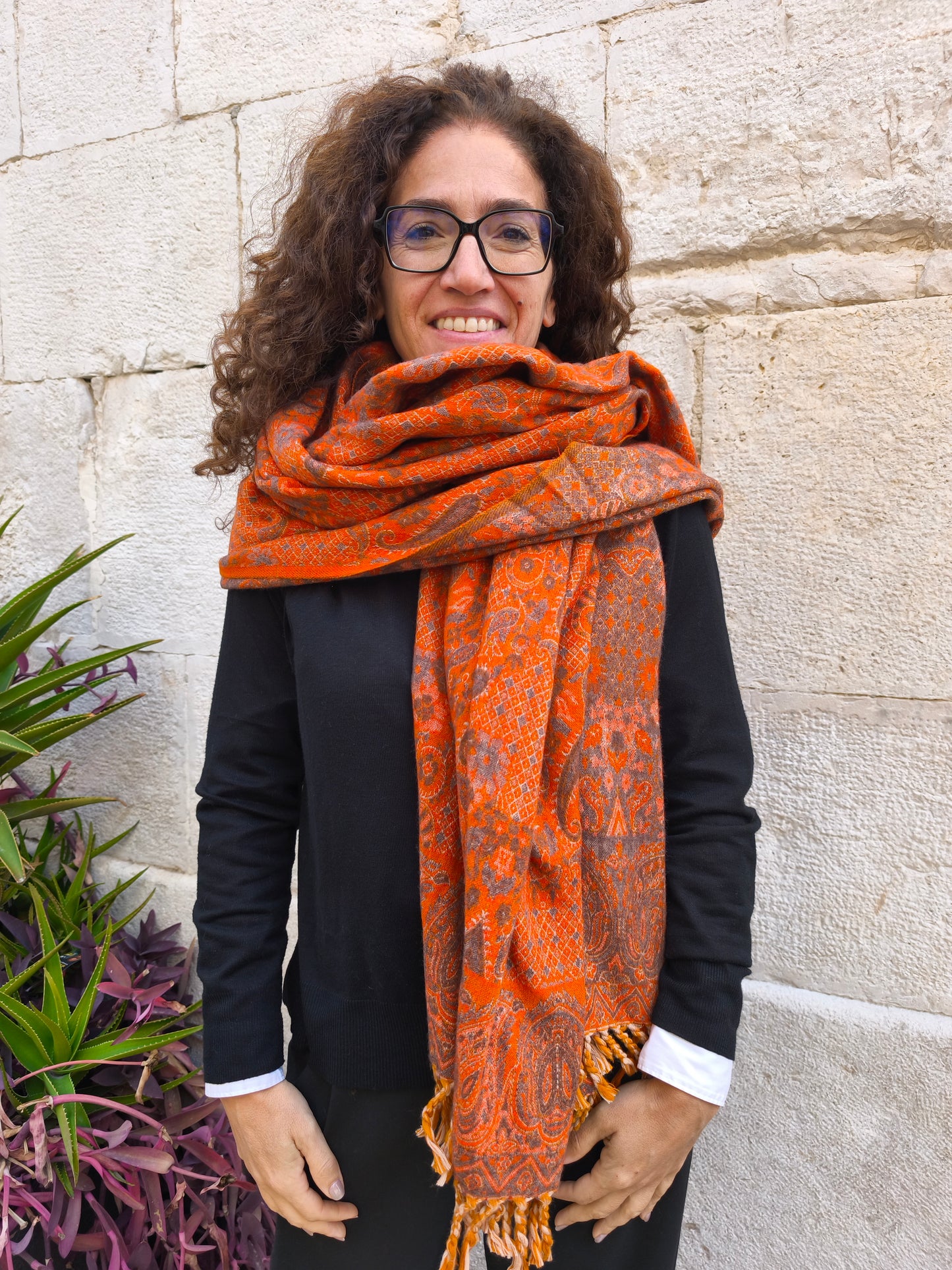 Warm Tibetan Yak Wool Shawl Scarf Stole Pashmina Blanket 75A