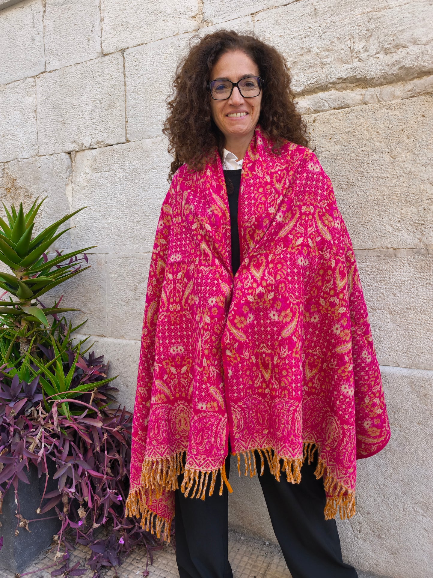 Warm Tibetan Yak Wool Shawl Scarf Stole Pashmina Blanket 75A