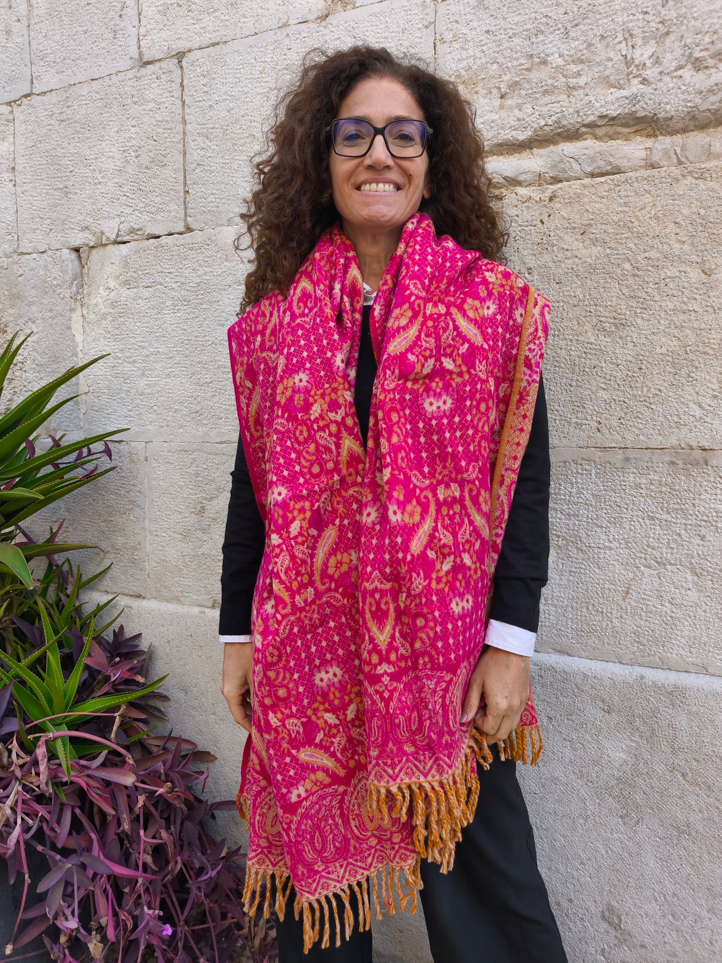 Warm Tibetan Yak Wool Shawl Scarf Stole Pashmina Blanket 75A