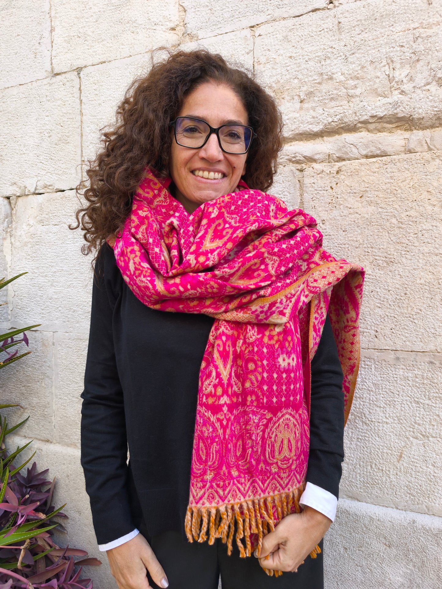 Warm Tibetan Yak Wool Shawl Scarf Stole Pashmina Blanket 75A