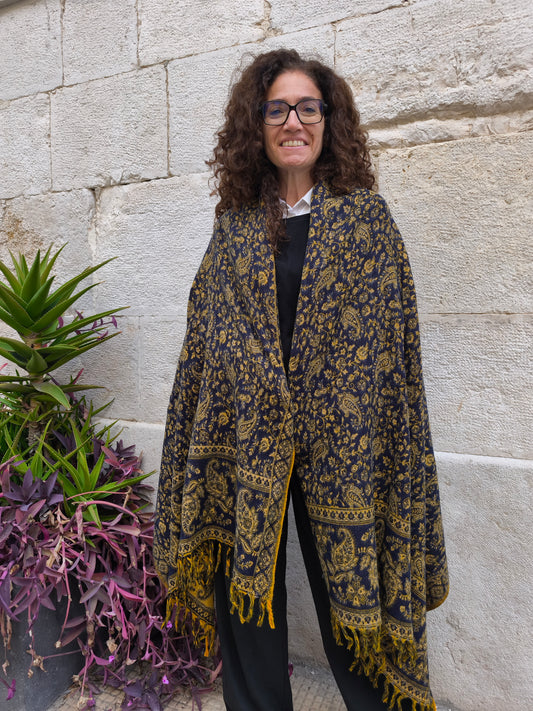 Scialle sciarpa stola Pashmina coperta lana di Yak calda Tibet 111A