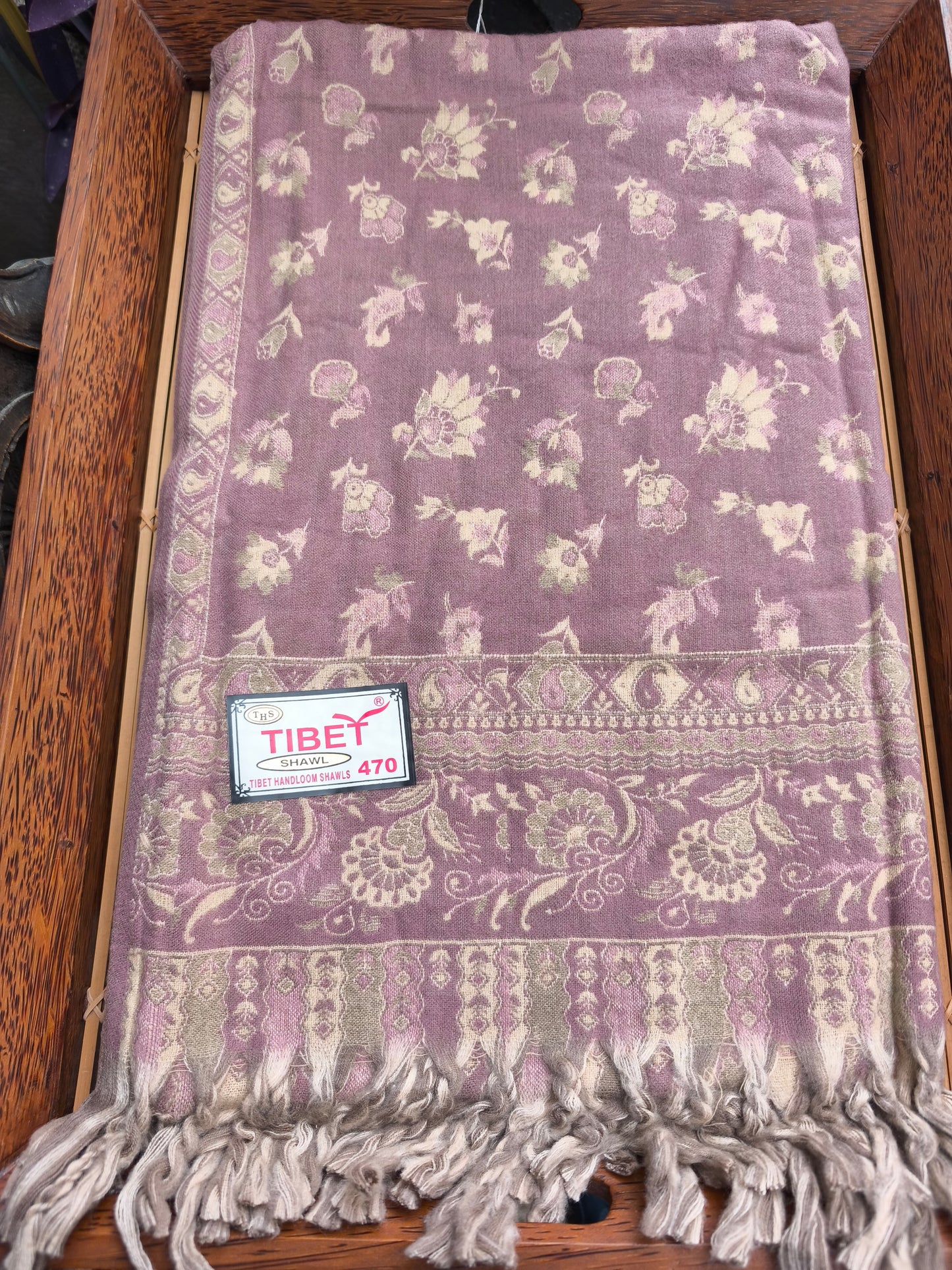 Warm Tibetan Yak Wool Shawl Scarf Stole Pashmina Blanket 119A