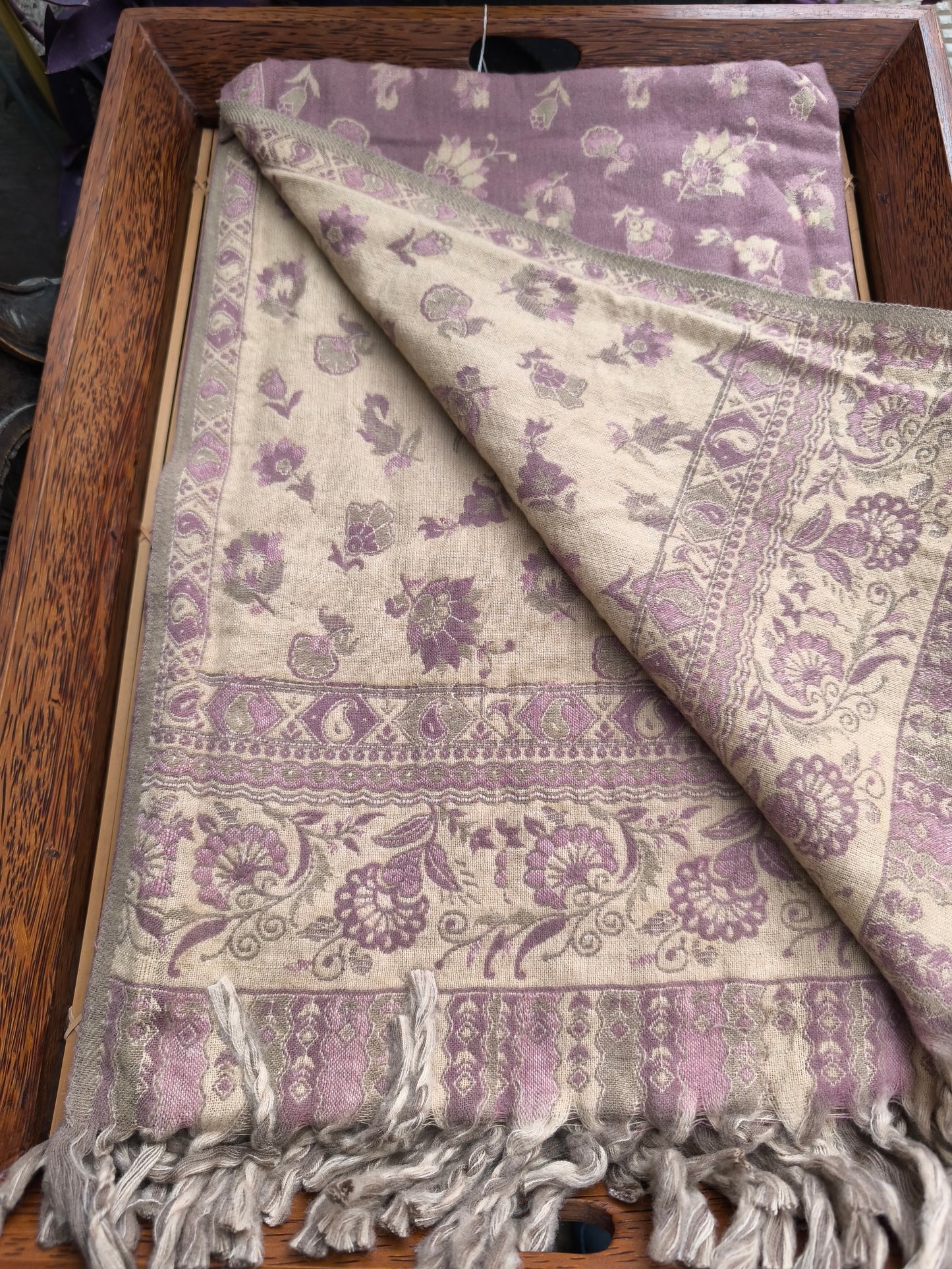 Warm Tibetan Yak Wool Shawl Scarf Stole Pashmina Blanket 119A