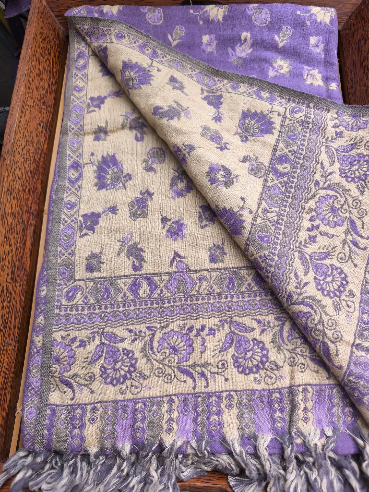 Warm Tibetan Yak Wool Shawl Scarf Stole Pashmina Blanket 122A