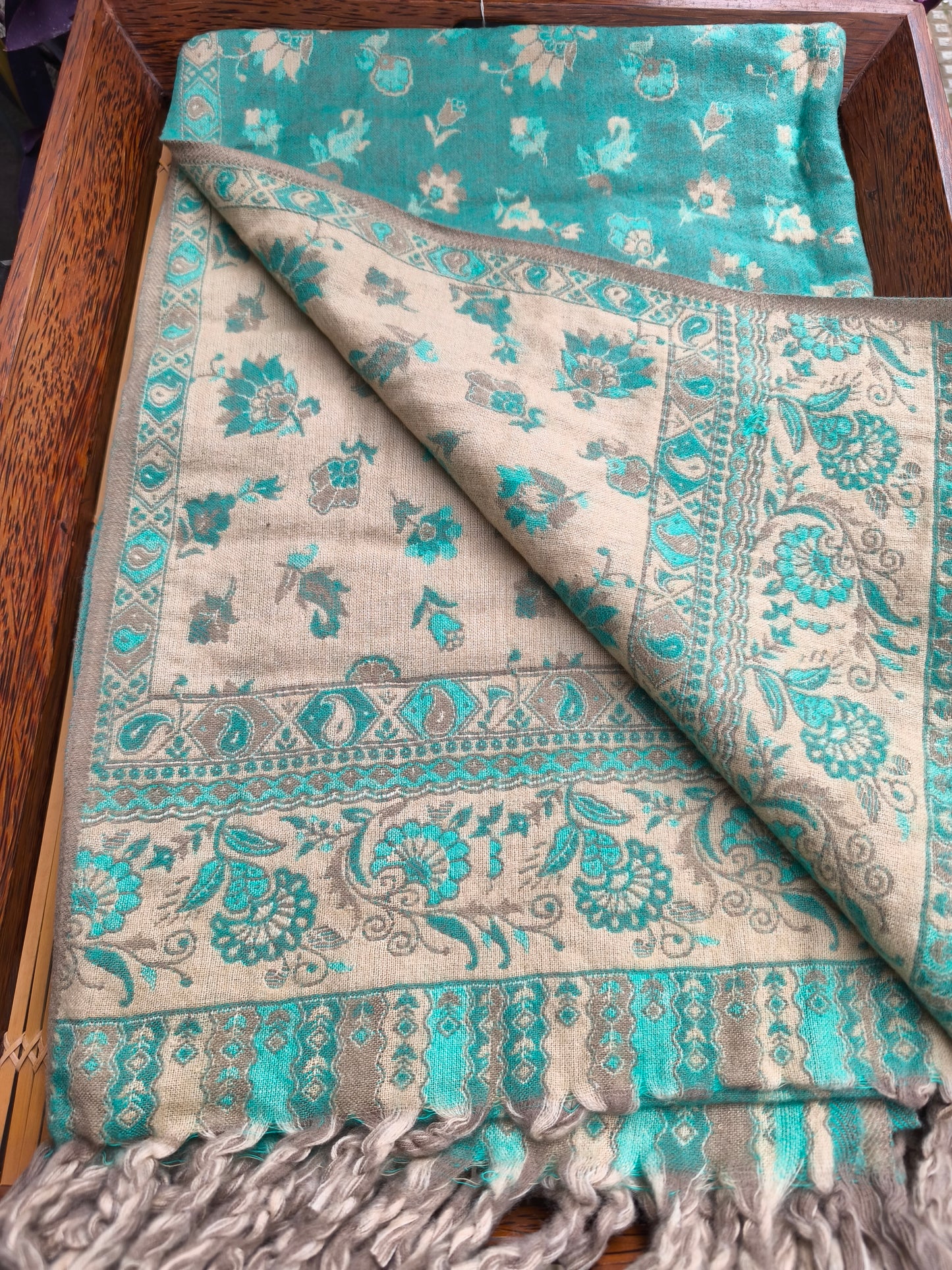 Warm Tibetan Yak Wool Shawl Scarf Stole Pashmina Blanket 124A