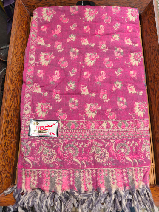 Warm Tibetan Yak Wool Shawl Scarf Stole Pashmina Blanket 125A