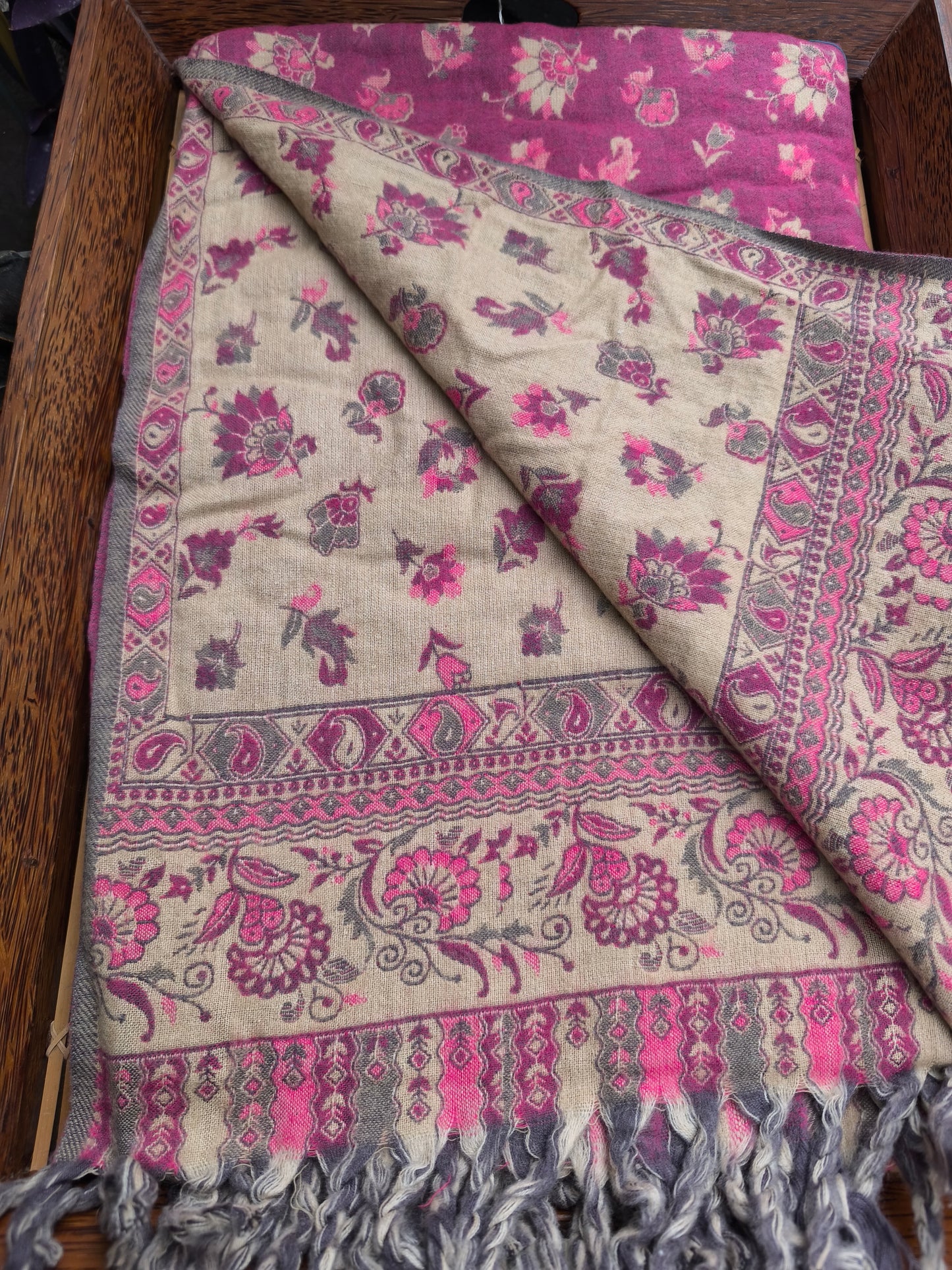 Warm Tibetan Yak Wool Shawl Scarf Stole Pashmina Blanket 125A