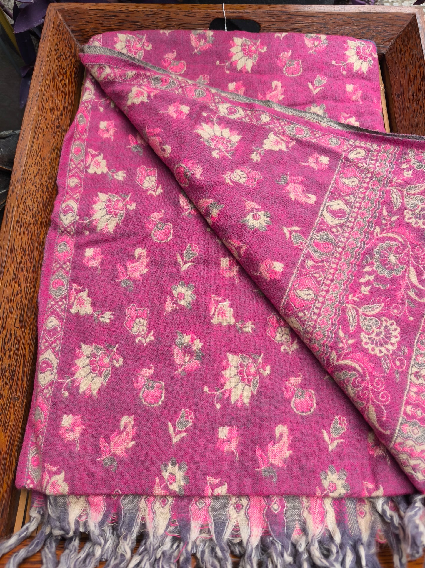 Warm Tibetan Yak Wool Shawl Scarf Stole Pashmina Blanket 125A