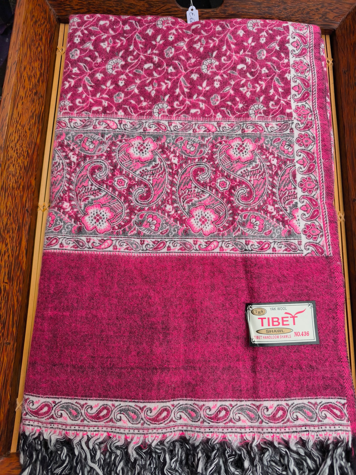 Warm Tibetan Yak Wool Shawl Scarf Stole Pashmina Blanket 126A