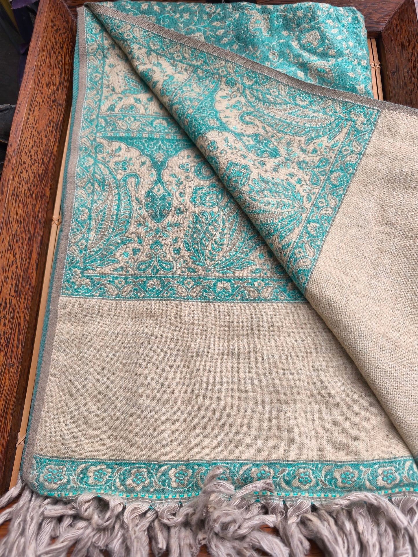 Warm Tibetan Yak Wool Shawl Scarf Stole Pashmina Blanket 128A