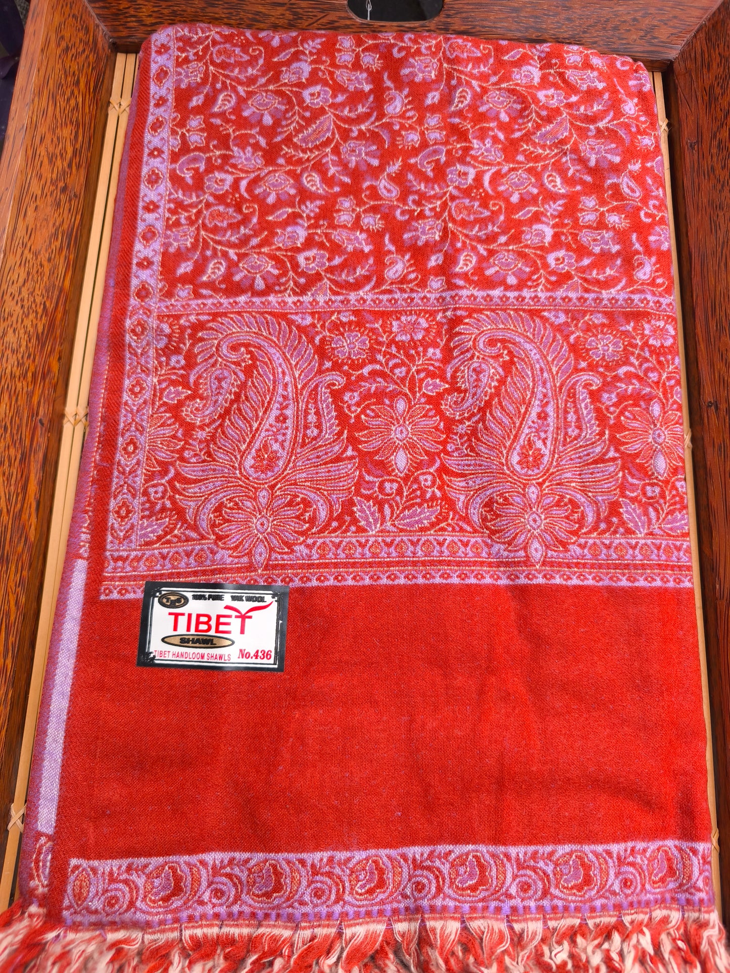 Warm Tibetan Yak Wool Shawl Scarf Stole Pashmina Blanket 129A