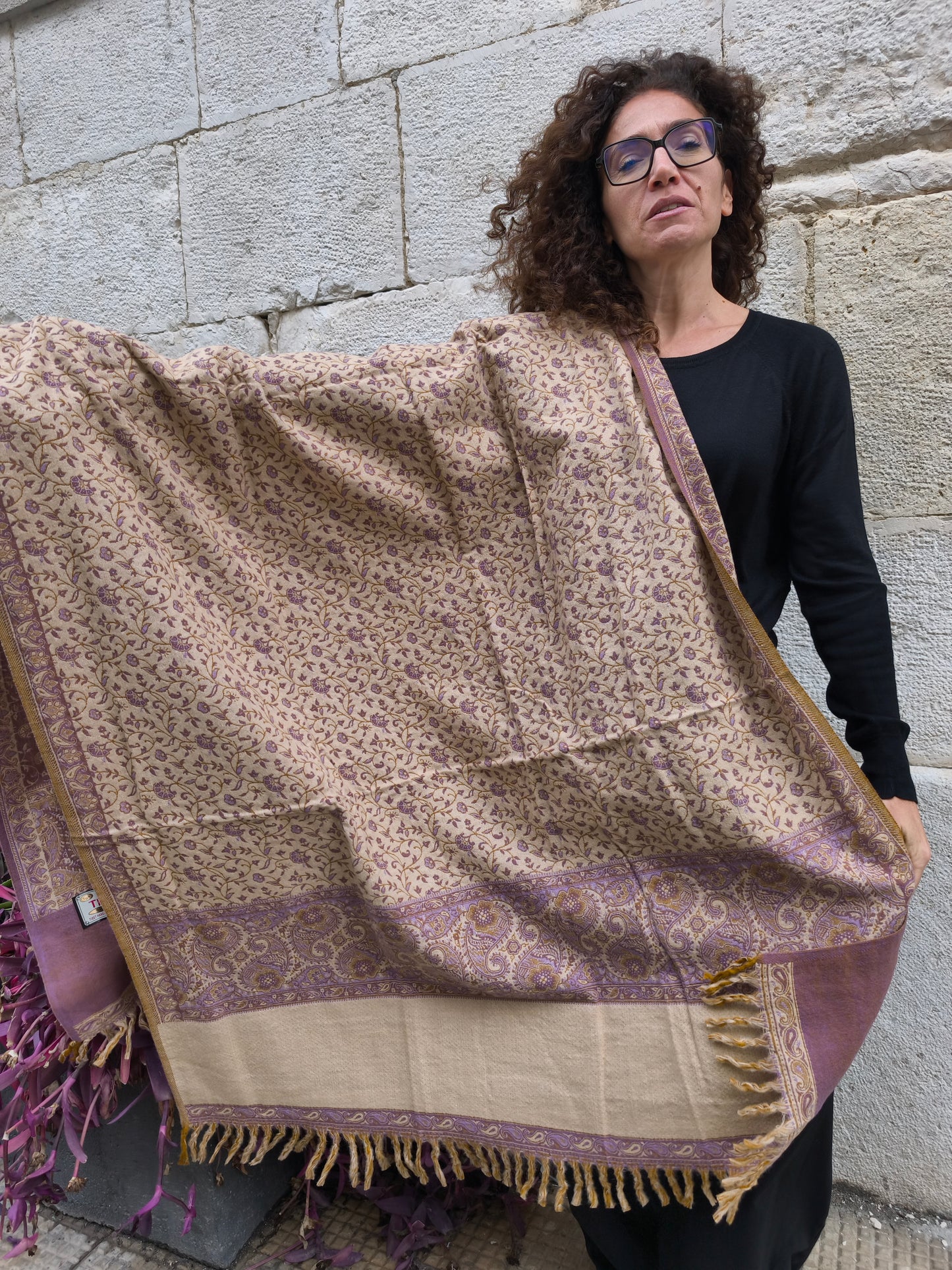 Warm Yak Wool Pashmina Shawl Scarf Stole Blanket Tibet 131A