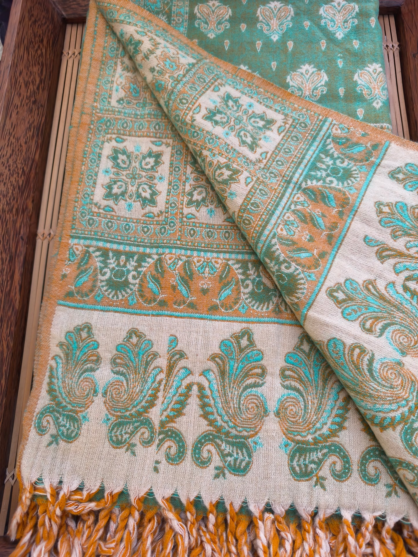 Warm Tibetan Yak Wool Shawl Scarf Stole Pashmina Blanket 136A