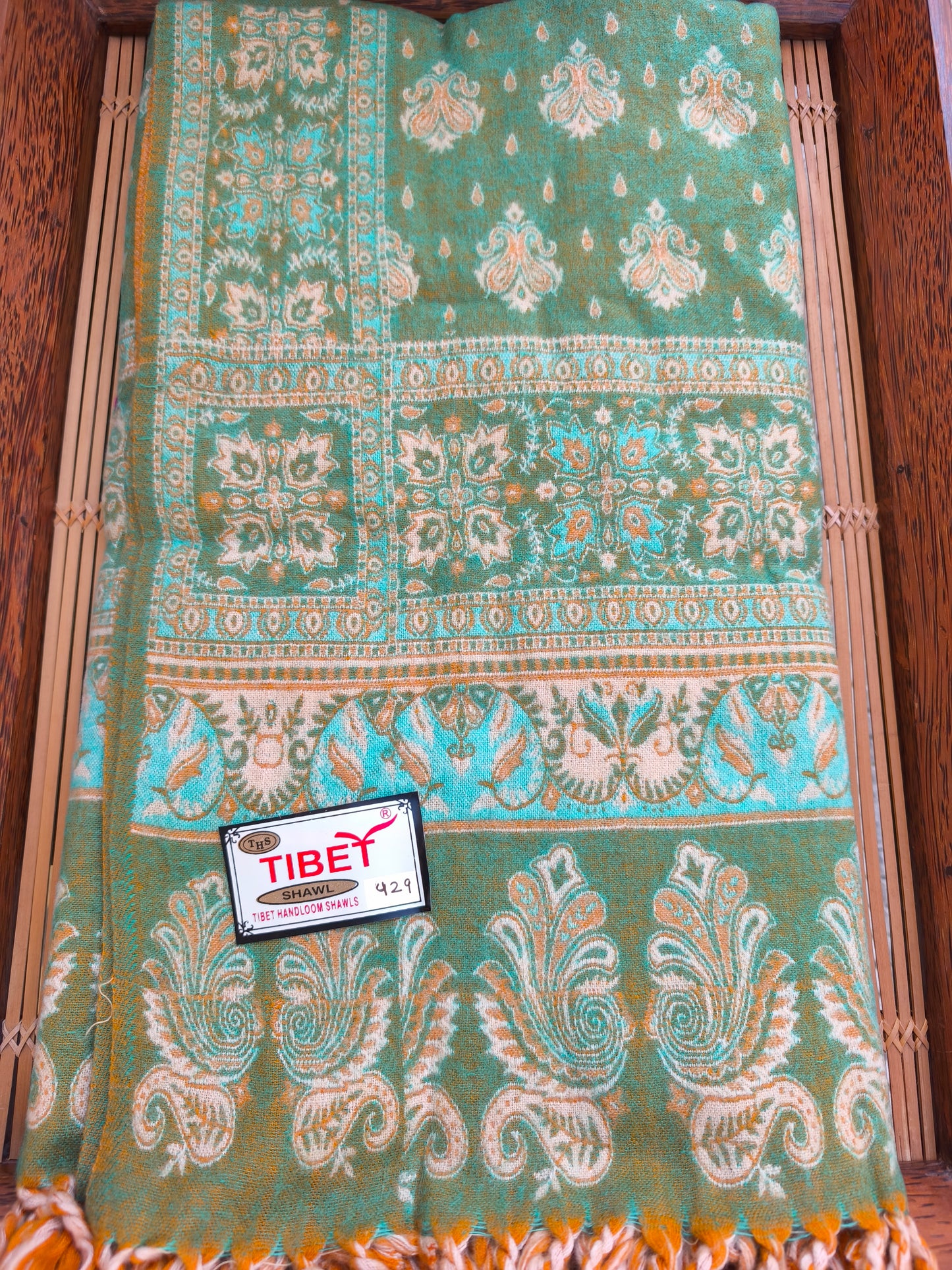 Warm Tibetan Yak Wool Shawl Scarf Stole Pashmina Blanket 140A