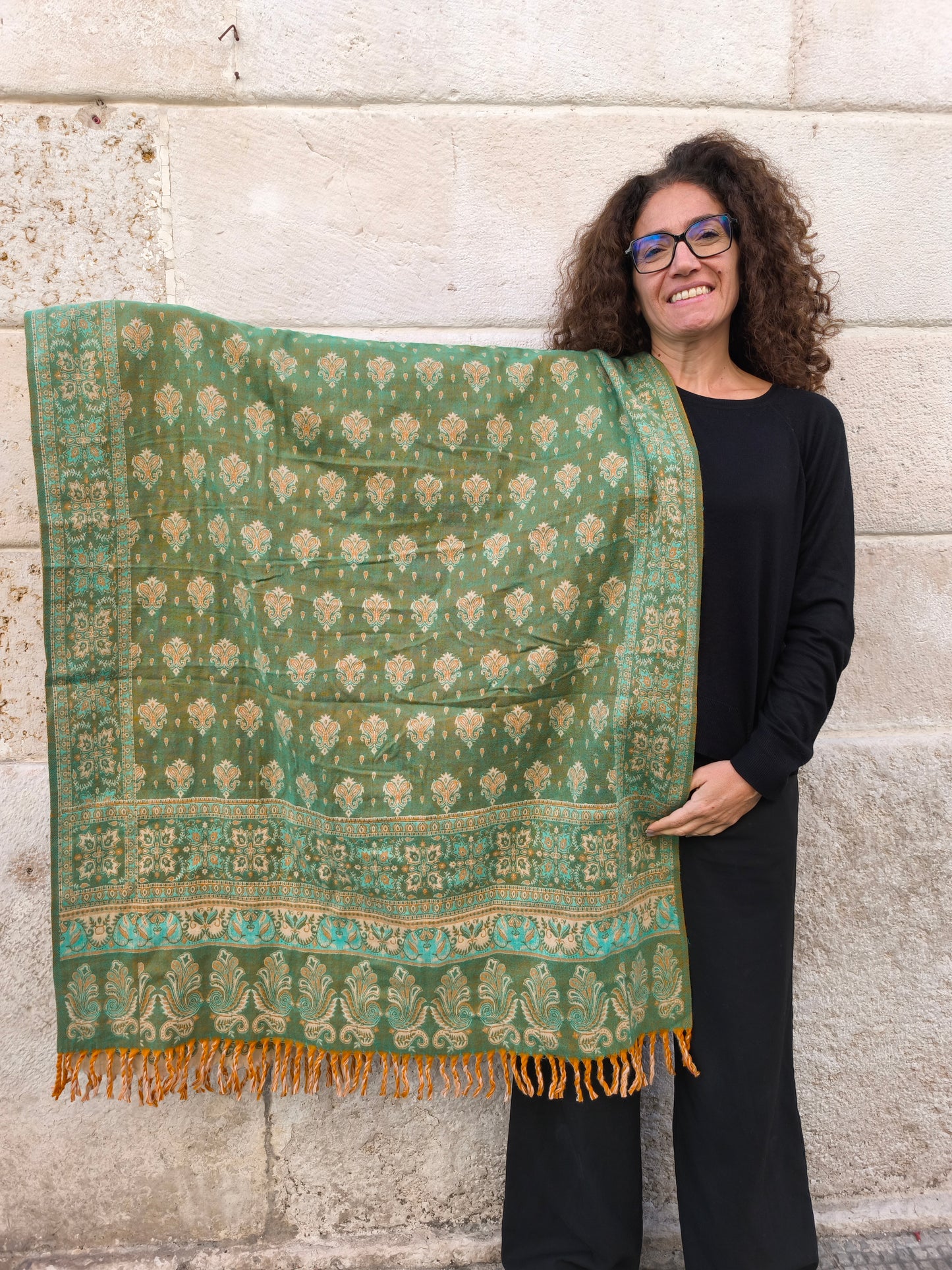 Warm Tibetan Yak Wool Shawl Scarf Stole Pashmina Blanket 140A