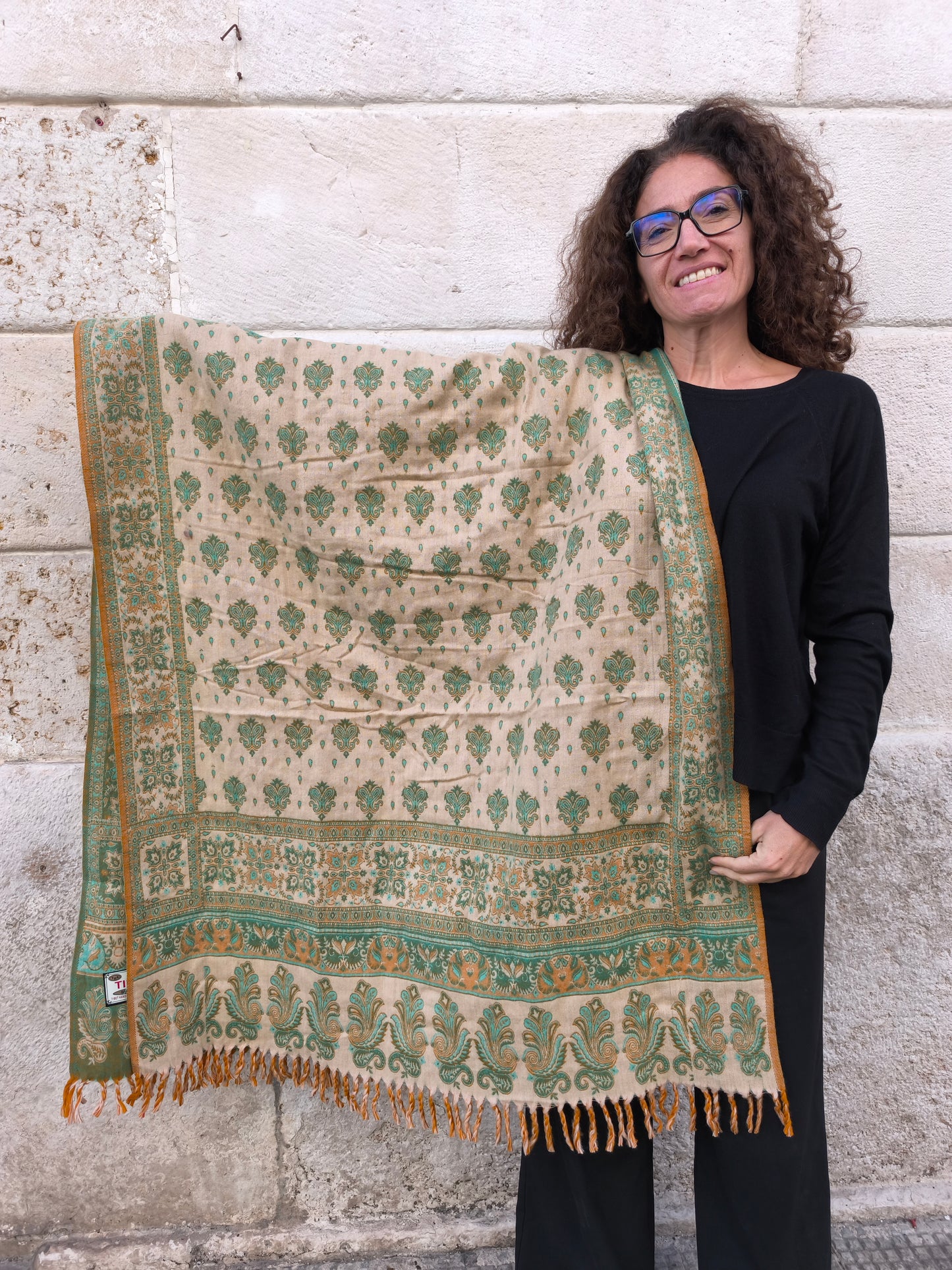 Warm Tibetan Yak Wool Shawl Scarf Stole Pashmina Blanket 140A