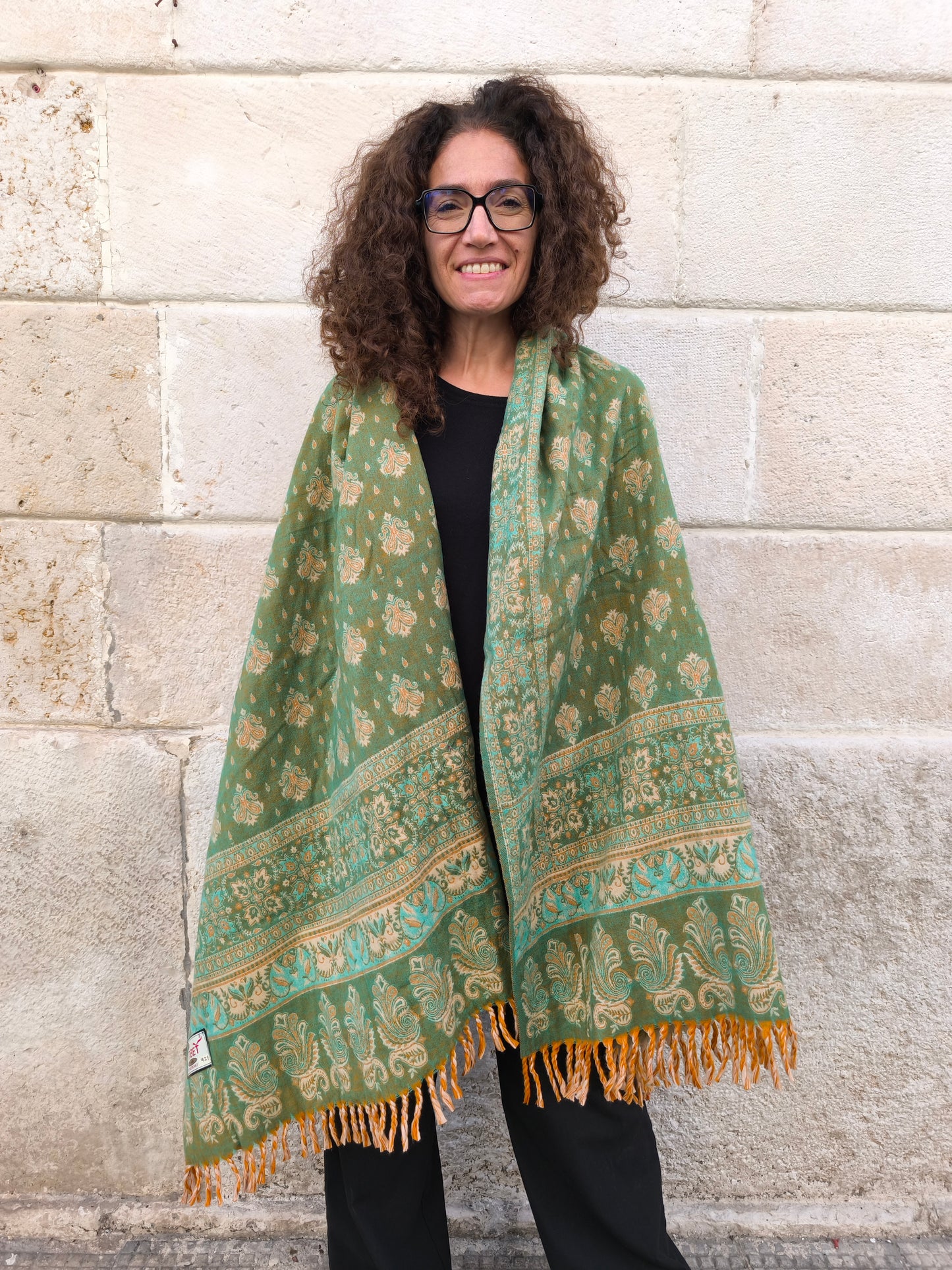 Warm Tibetan Yak Wool Shawl Scarf Stole Pashmina Blanket 140A