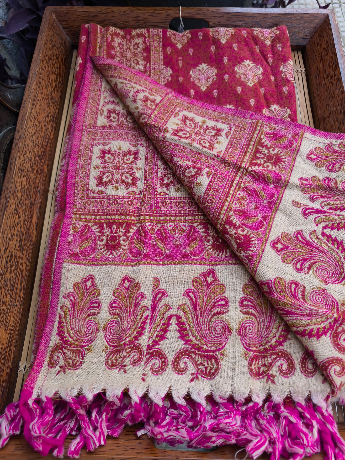 Warm Tibetan Yak Wool Shawl Scarf Stole Pashmina Blanket 144A