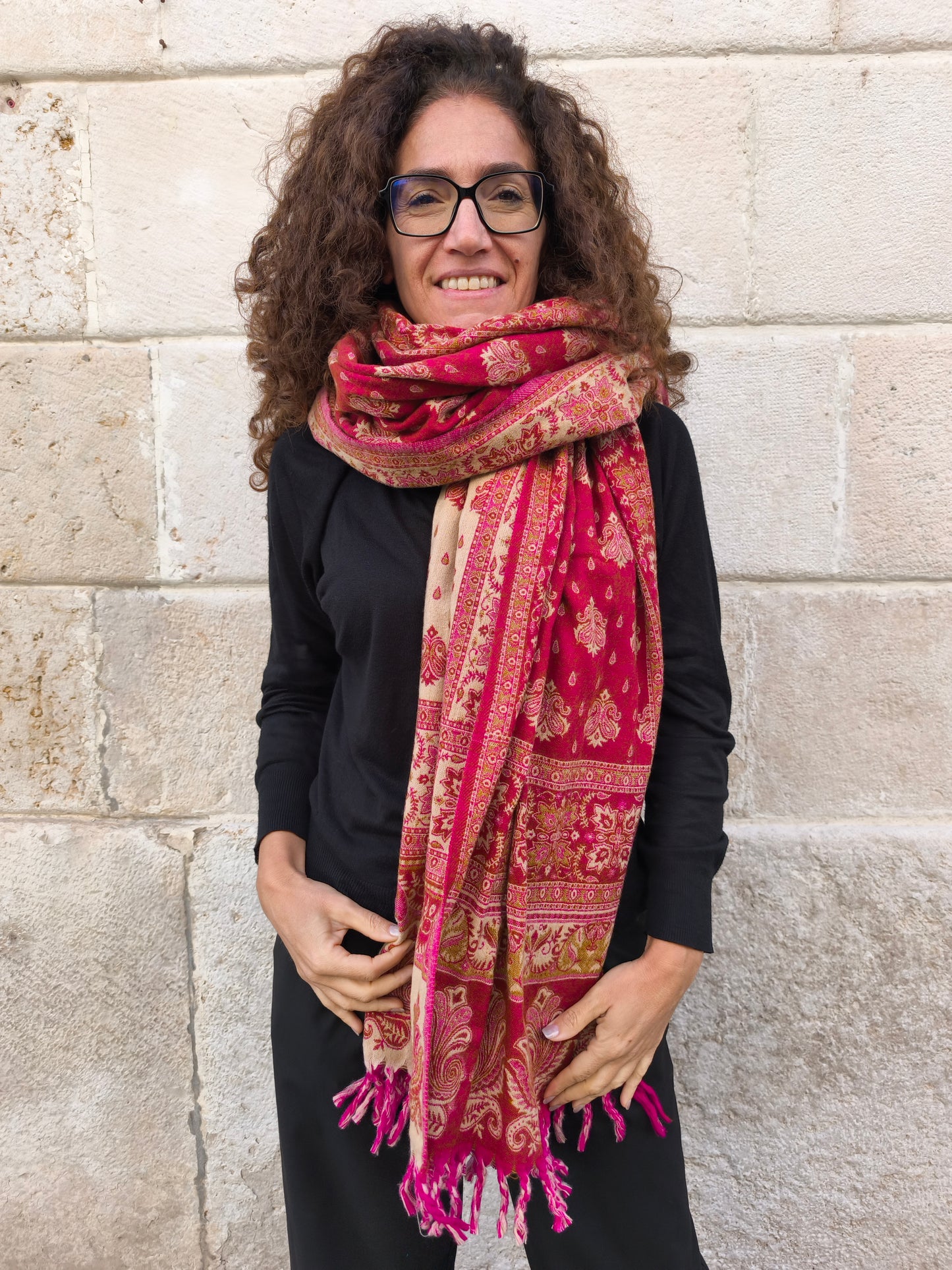 Warm Tibetan Yak Wool Shawl Scarf Stole Pashmina Blanket 144A