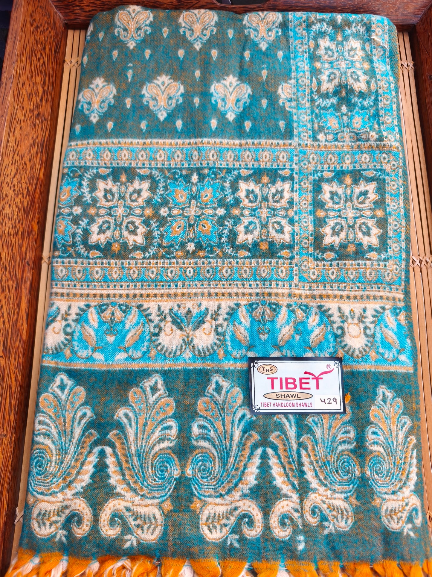 Warm Tibetan Yak Wool Shawl Scarf Stole Pashmina Blanket 148A