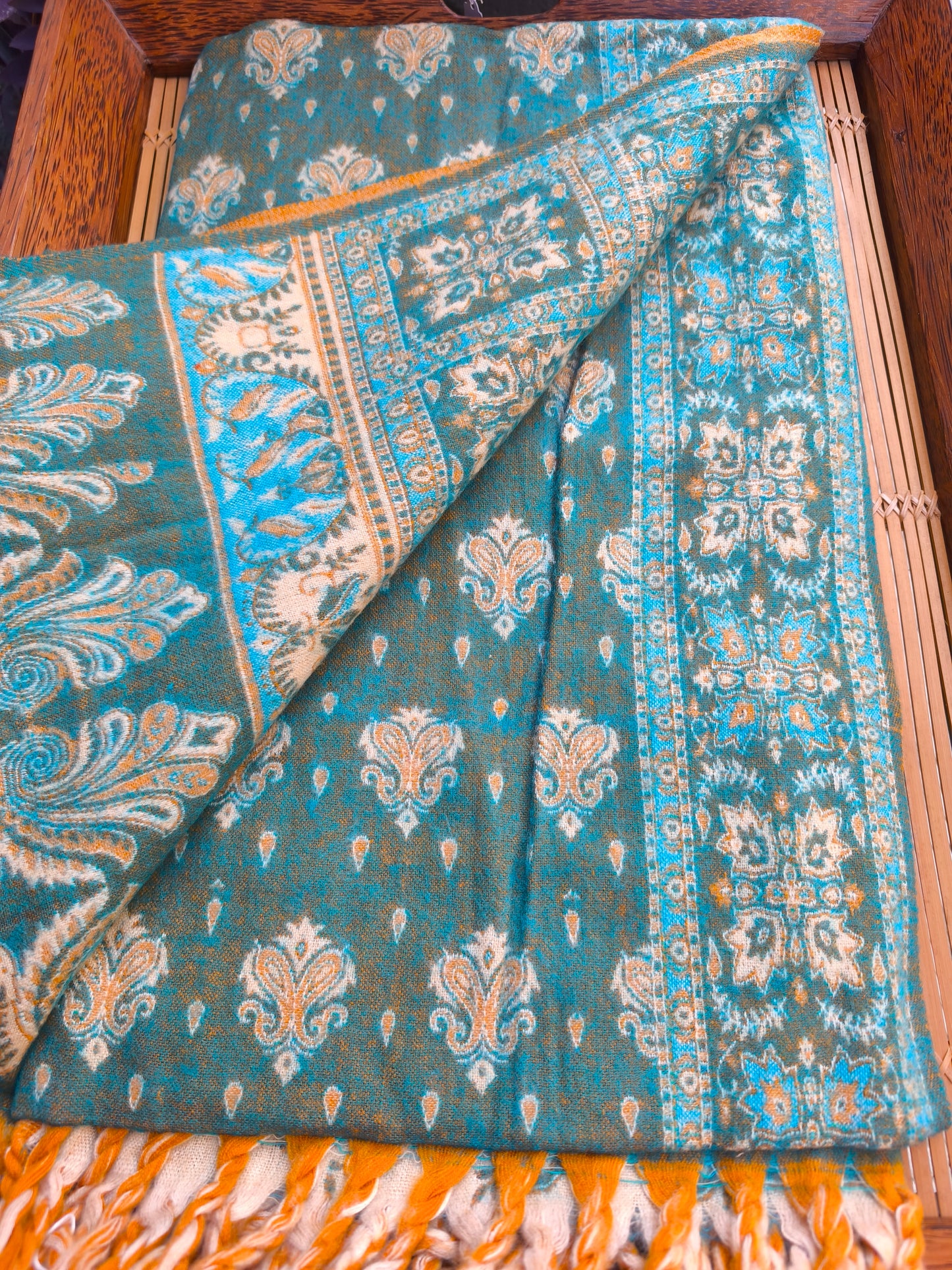 Warm Tibetan Yak Wool Shawl Scarf Stole Pashmina Blanket 148A