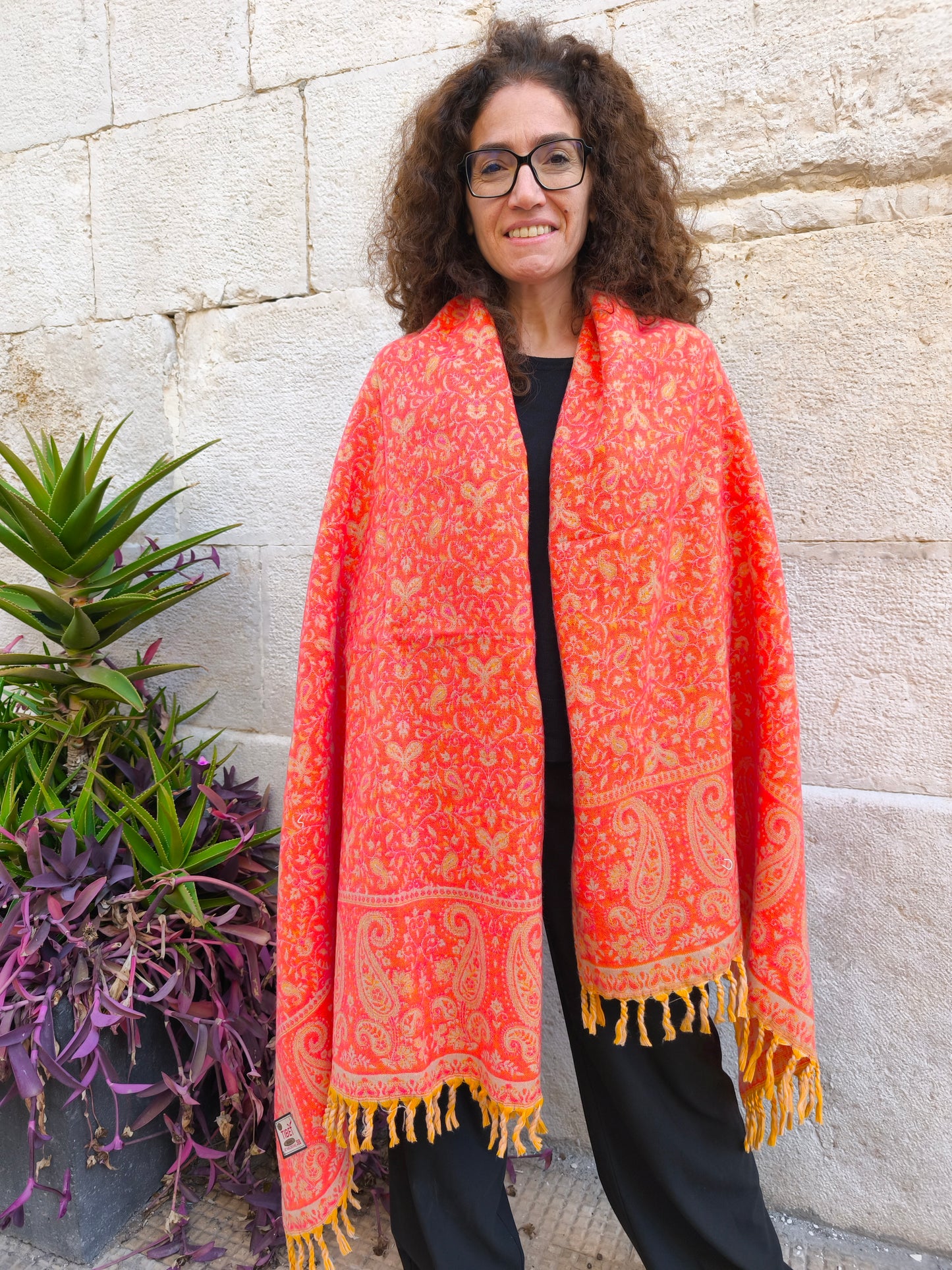 Warm Tibetan Yak Wool Shawl Scarf Stole Pashmina Blanket 149A