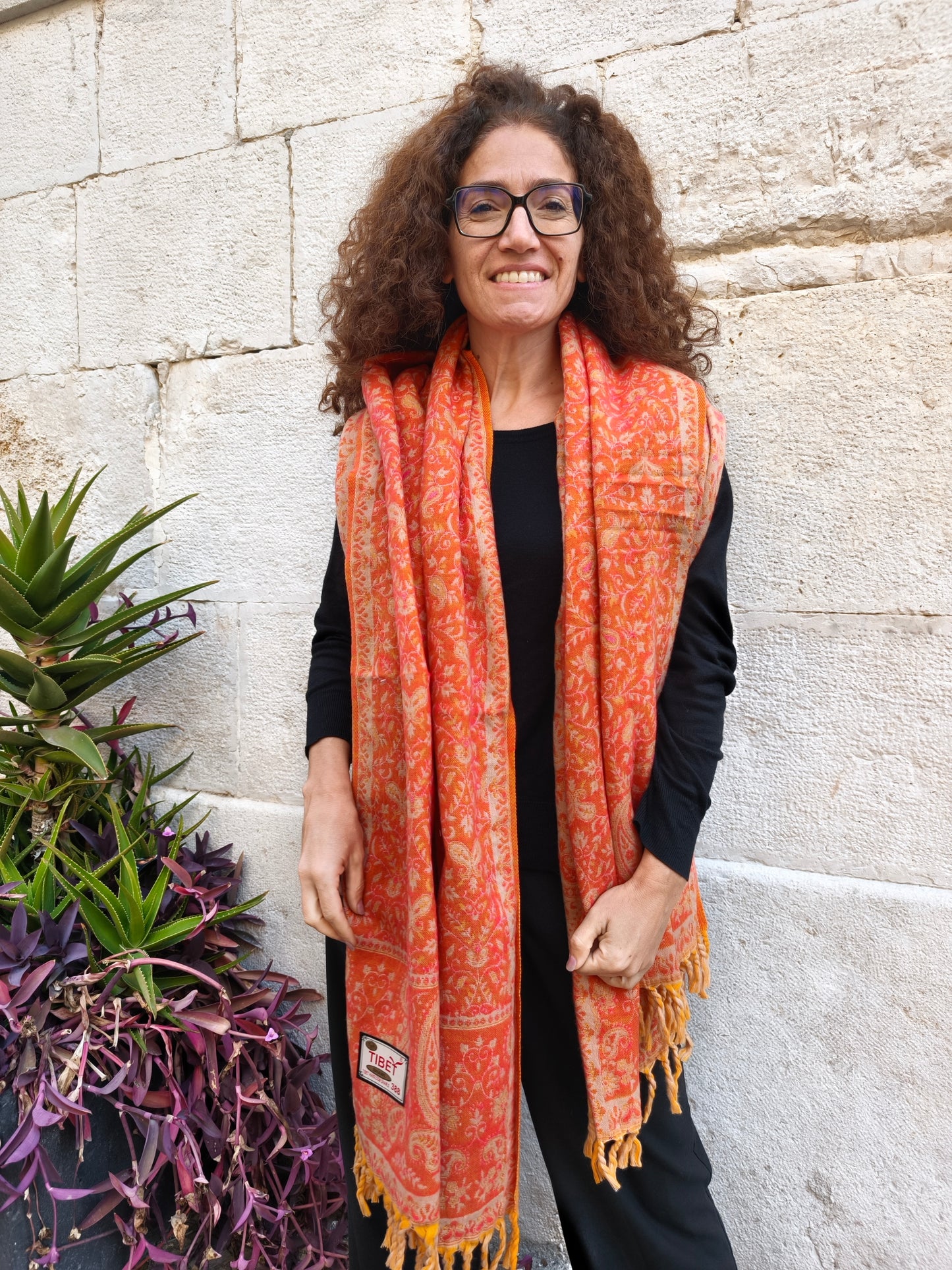 Warm Tibetan Yak Wool Shawl Scarf Stole Pashmina Blanket 149A