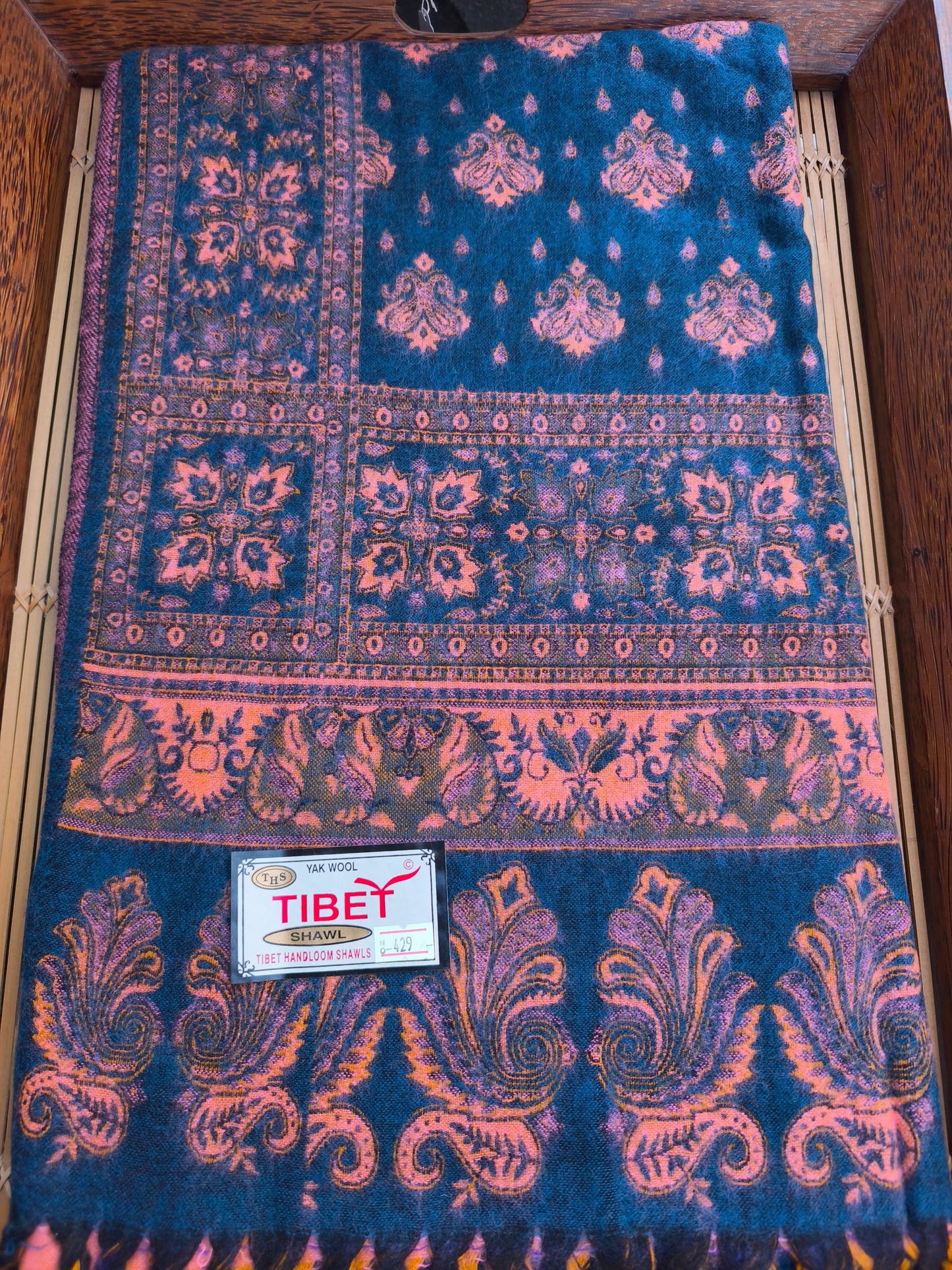 Warm Tibetan Yak Wool Shawl Scarf Stole Pashmina Blanket 150A