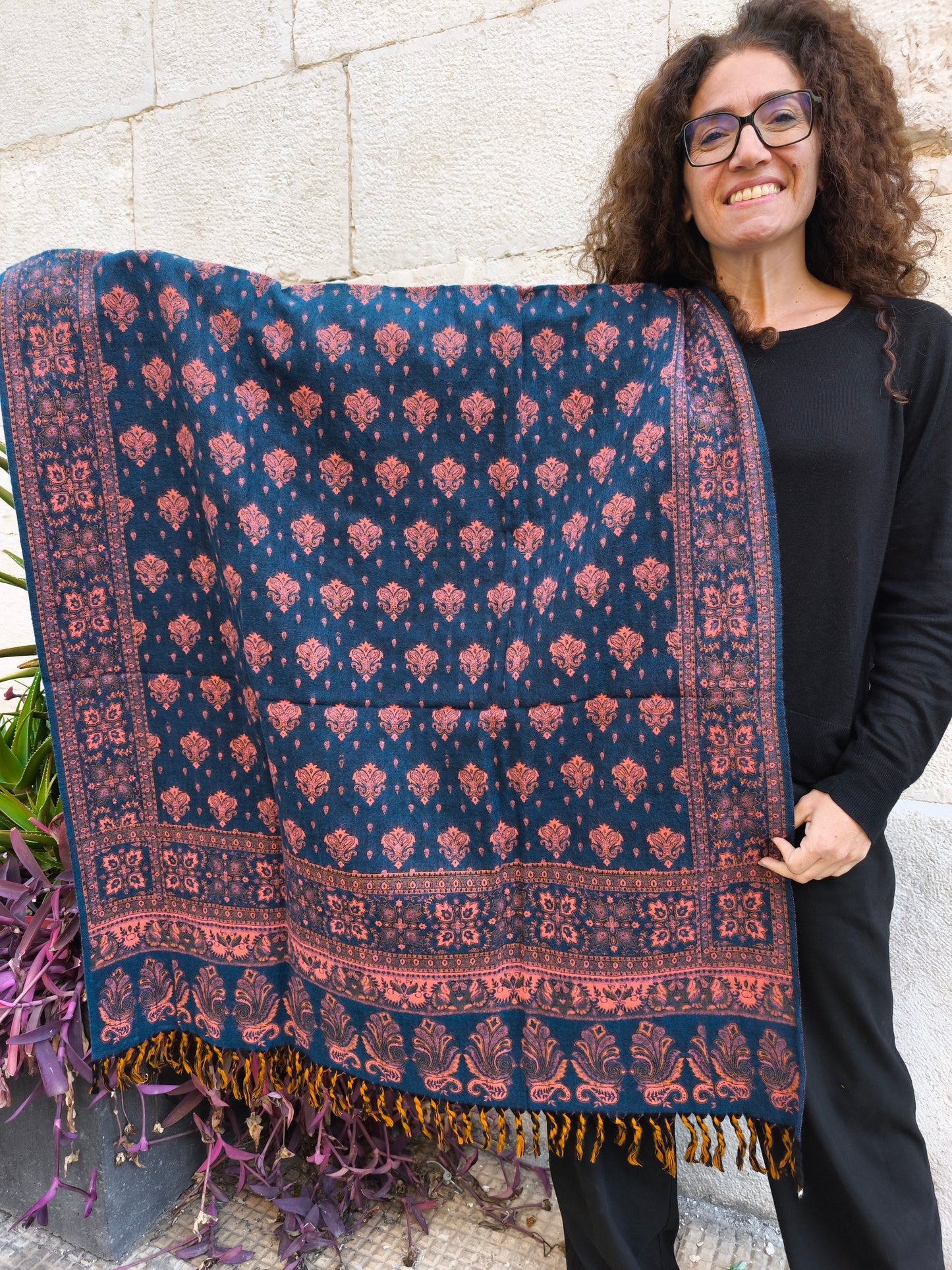 Warm Tibetan Yak Wool Shawl Scarf Stole Pashmina Blanket 150A