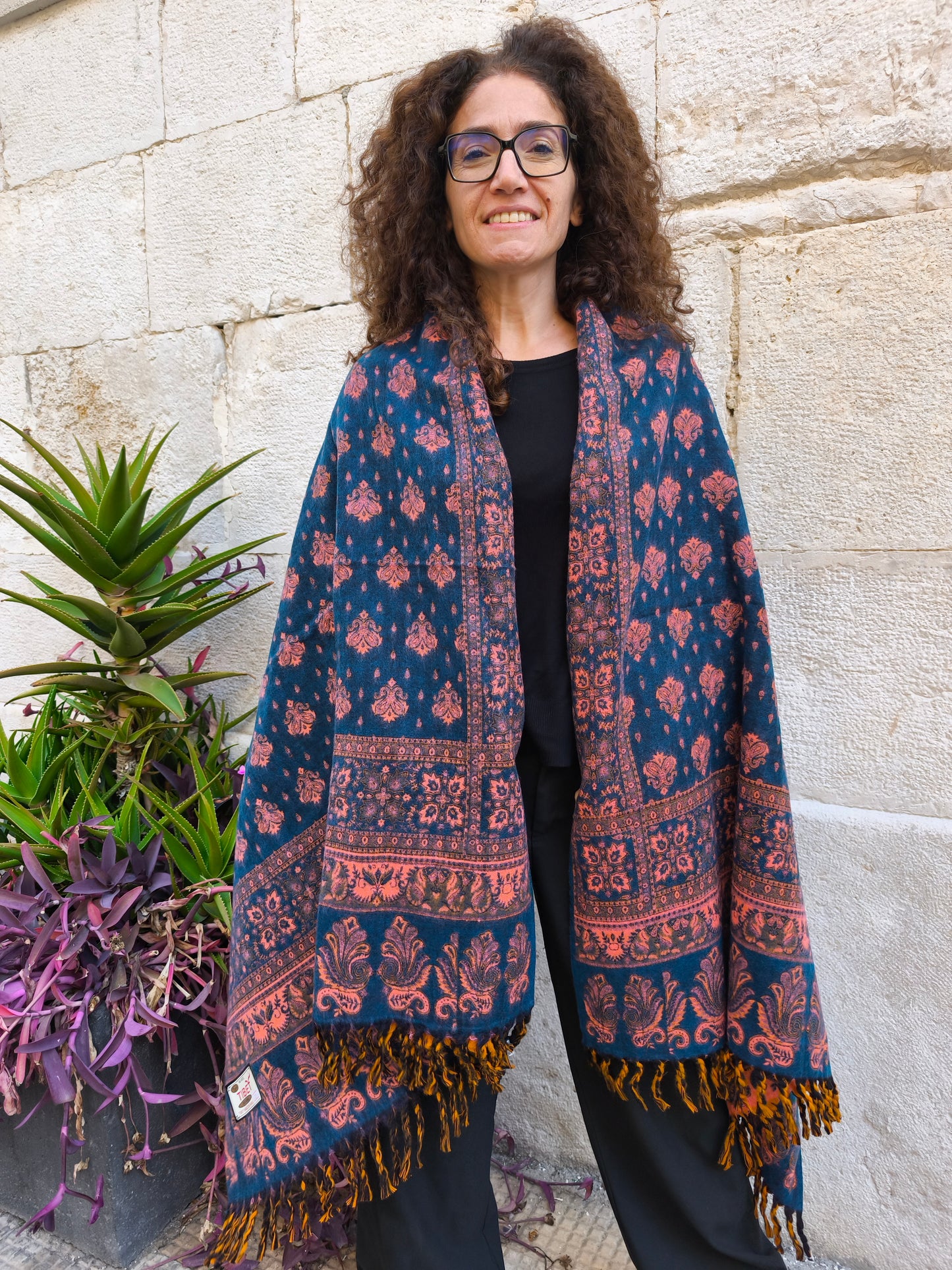 Warm Tibetan Yak Wool Shawl Scarf Stole Pashmina Blanket 150A