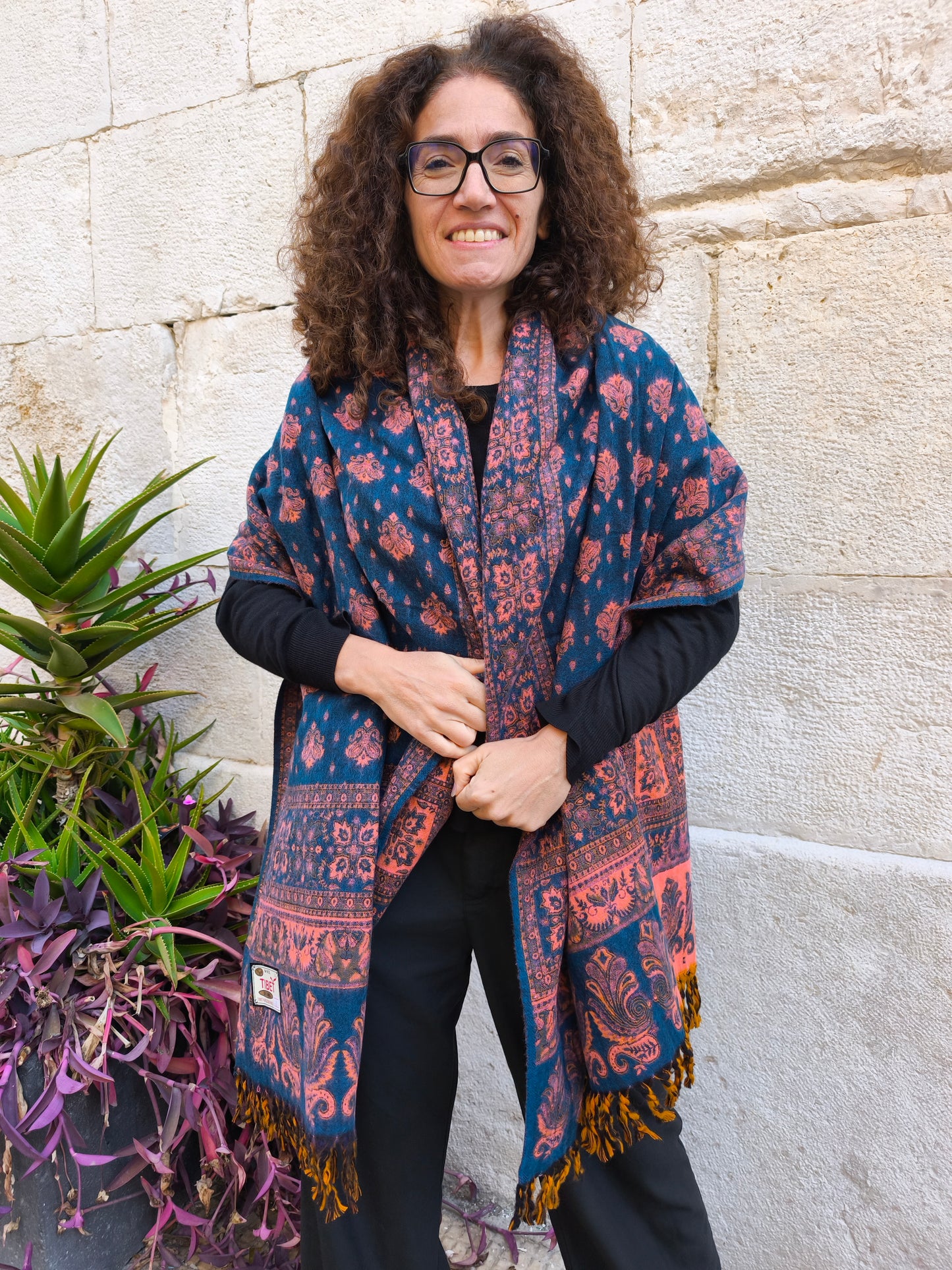 Warm Tibetan Yak Wool Shawl Scarf Stole Pashmina Blanket 150A