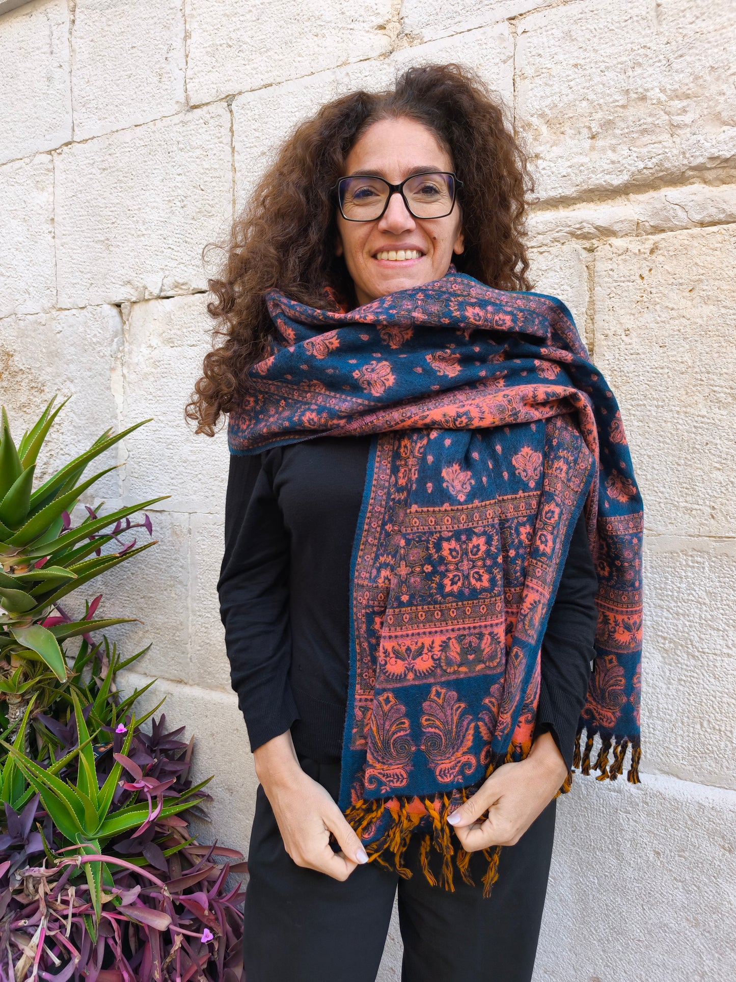 Warm Tibetan Yak Wool Shawl Scarf Stole Pashmina Blanket 150A