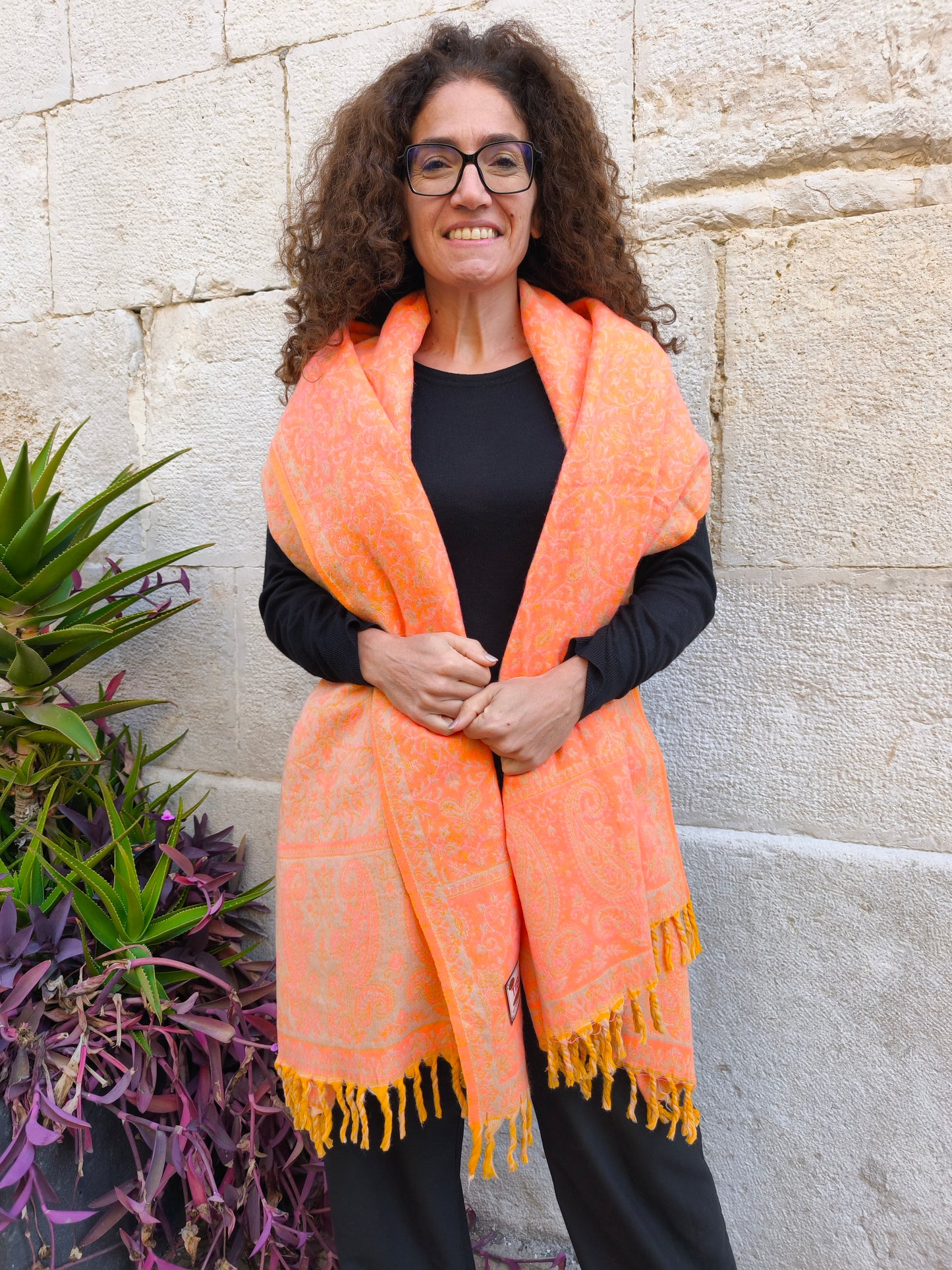 Warm Yak Wool Pashmina Shawl Scarf Stole Blanket Tibet 156A