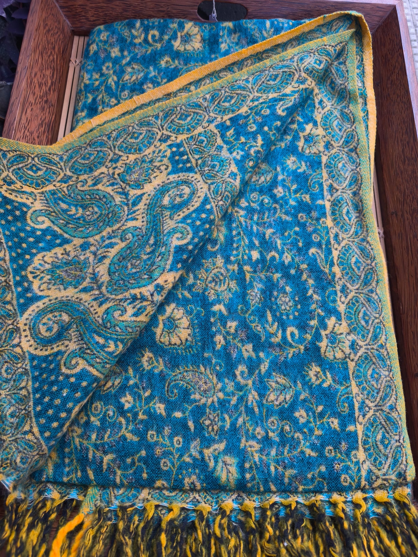 Warm Tibetan Yak Wool Shawl Scarf Stole Pashmina Blanket 157A