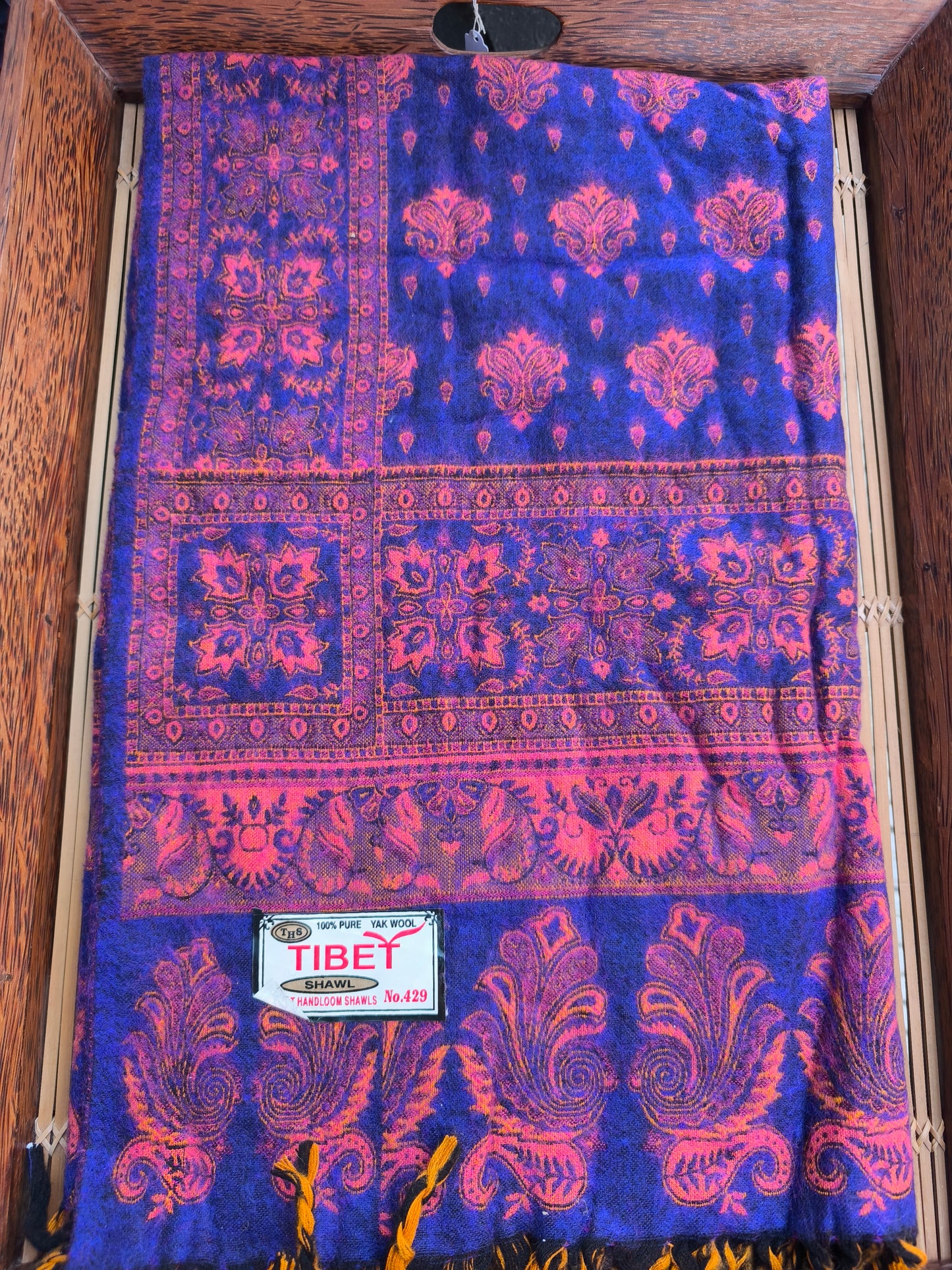 Warm Tibetan Yak Wool Shawl Scarf Stole Pashmina Blanket 160A