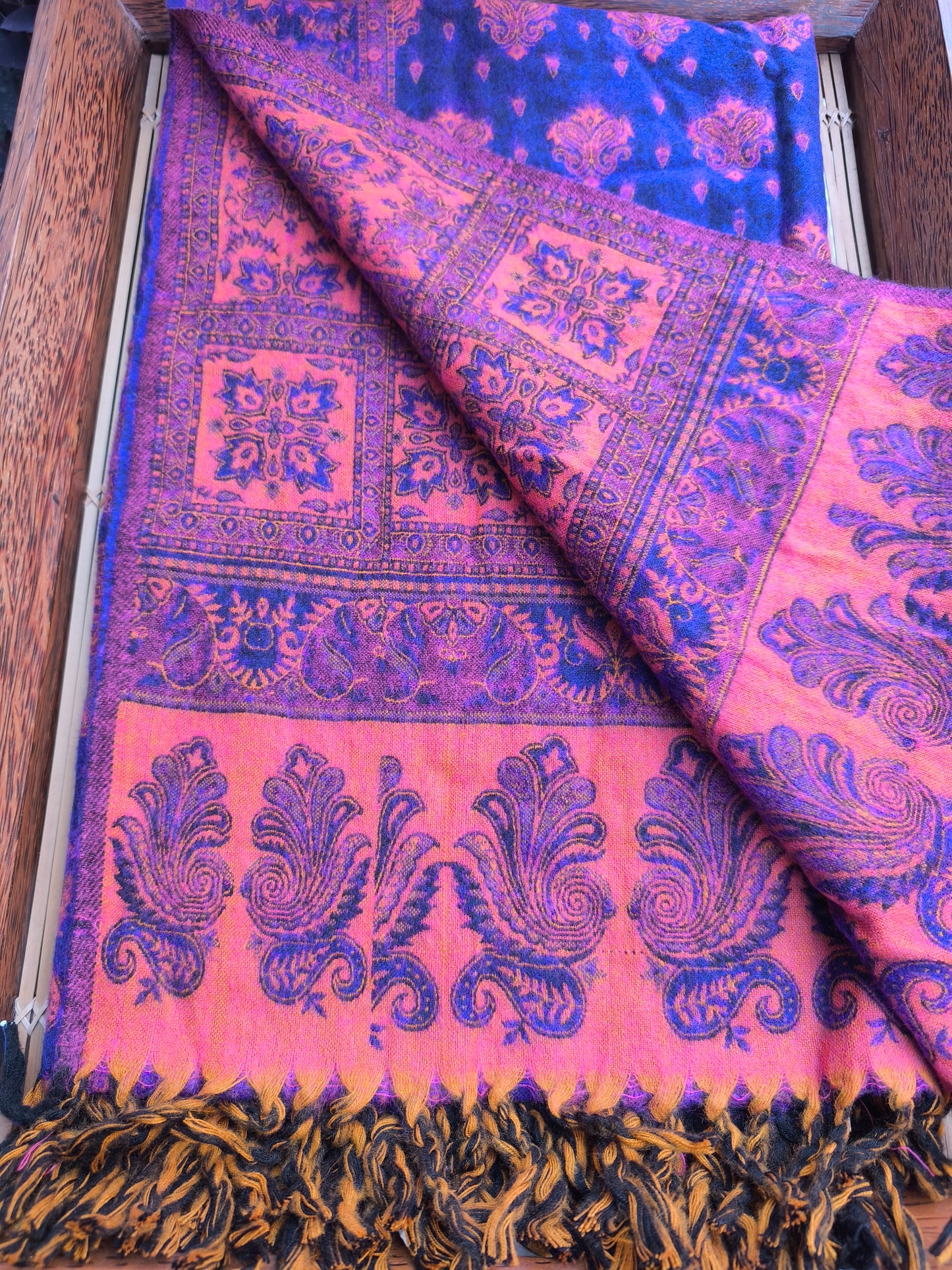 Warm Tibetan Yak Wool Shawl Scarf Stole Pashmina Blanket 160A