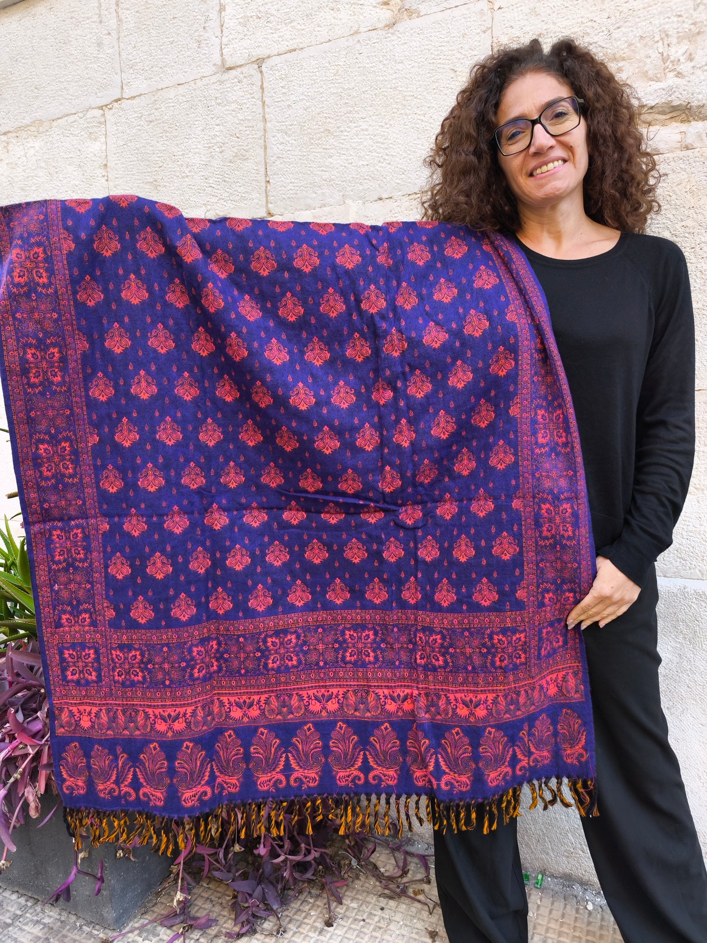 Warm Tibetan Yak Wool Shawl Scarf Stole Pashmina Blanket 160A