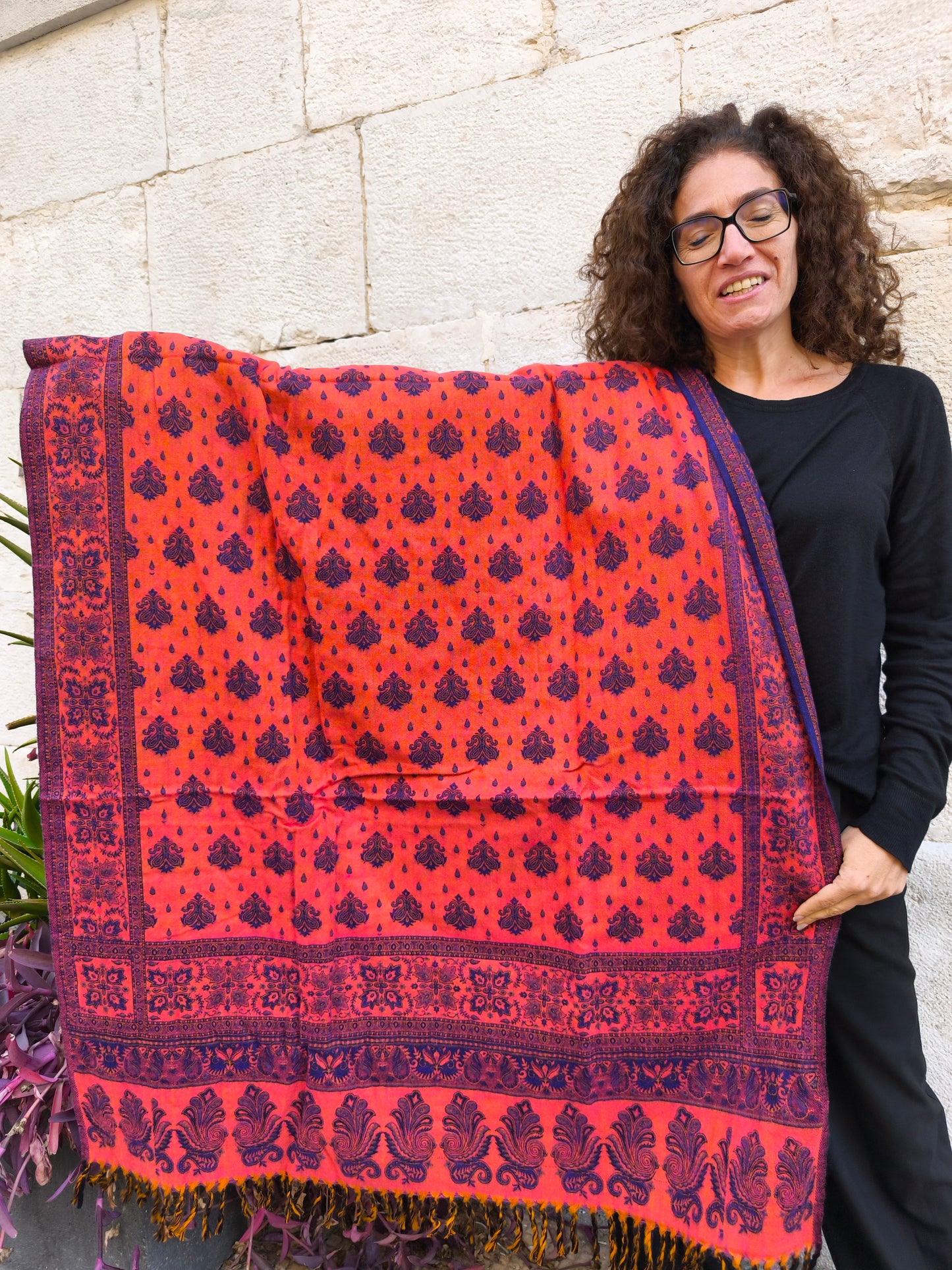 Warm Tibetan Yak Wool Shawl Scarf Stole Pashmina Blanket 160A