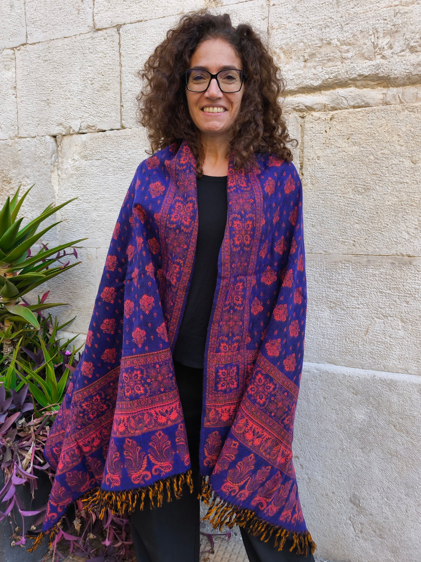 Warm Tibetan Yak Wool Shawl Scarf Stole Pashmina Blanket 160A