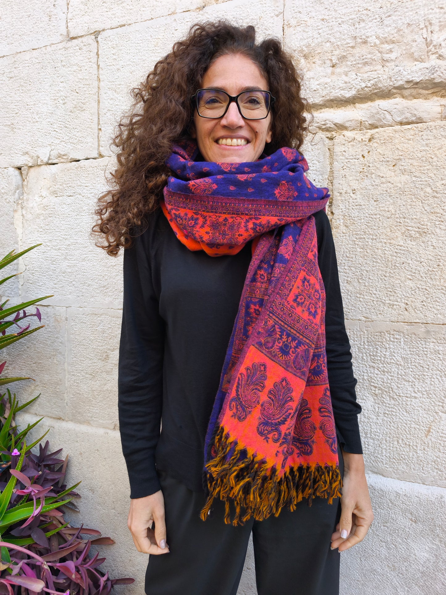 Warm Tibetan Yak Wool Shawl Scarf Stole Pashmina Blanket 160A