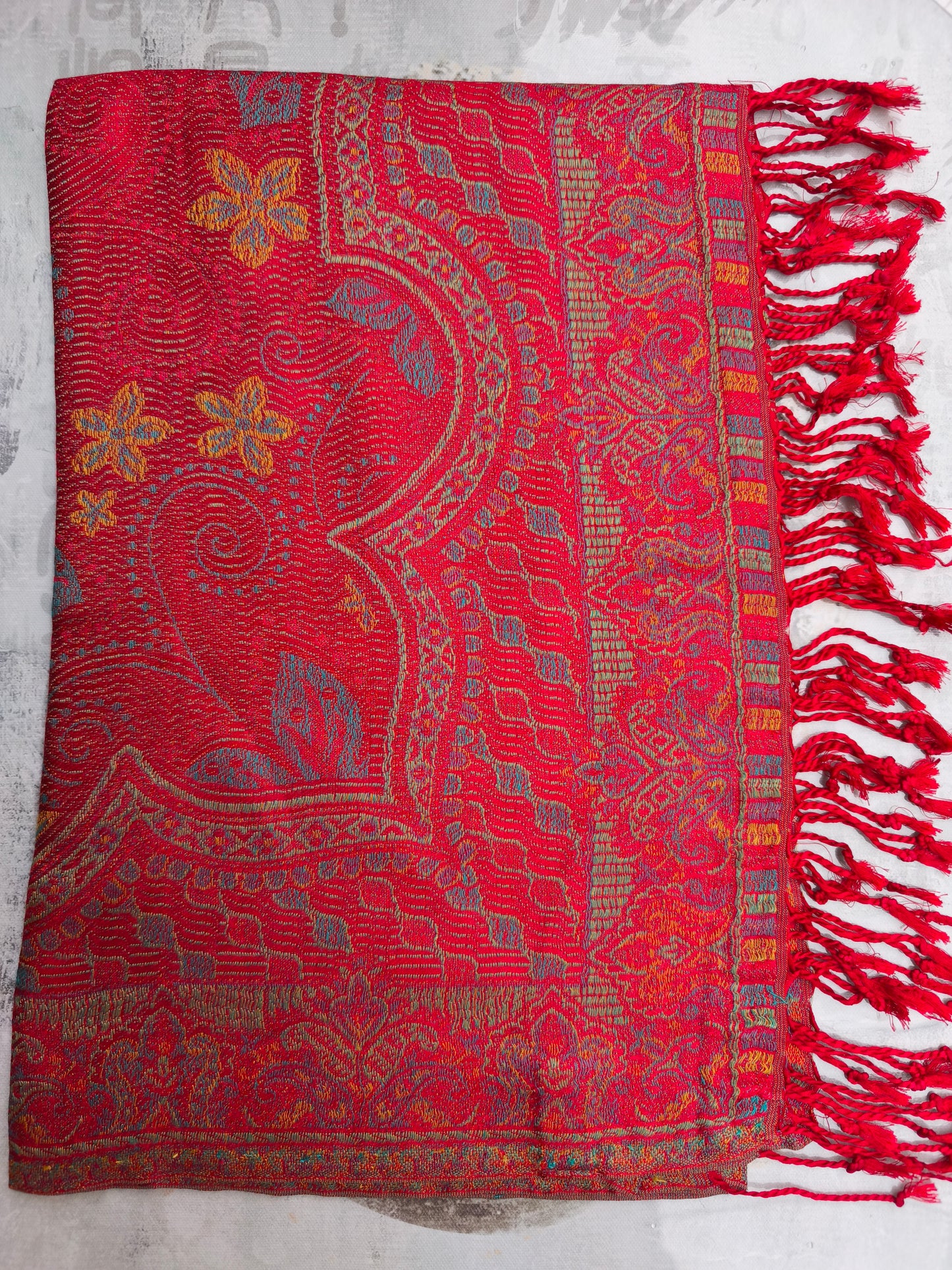 Pashmina Foulard Scarf 100% Indian Silk cm 195X75 33S