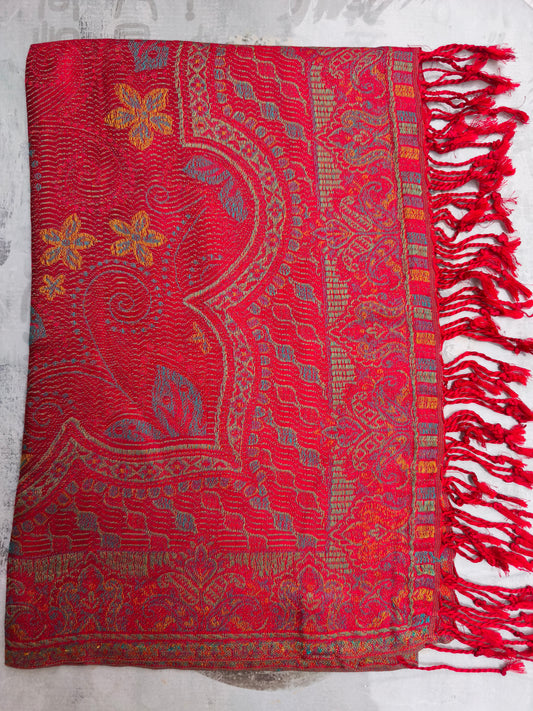Pashmina Foulard Sciarpa Seta 100% India cm 195X75 33S